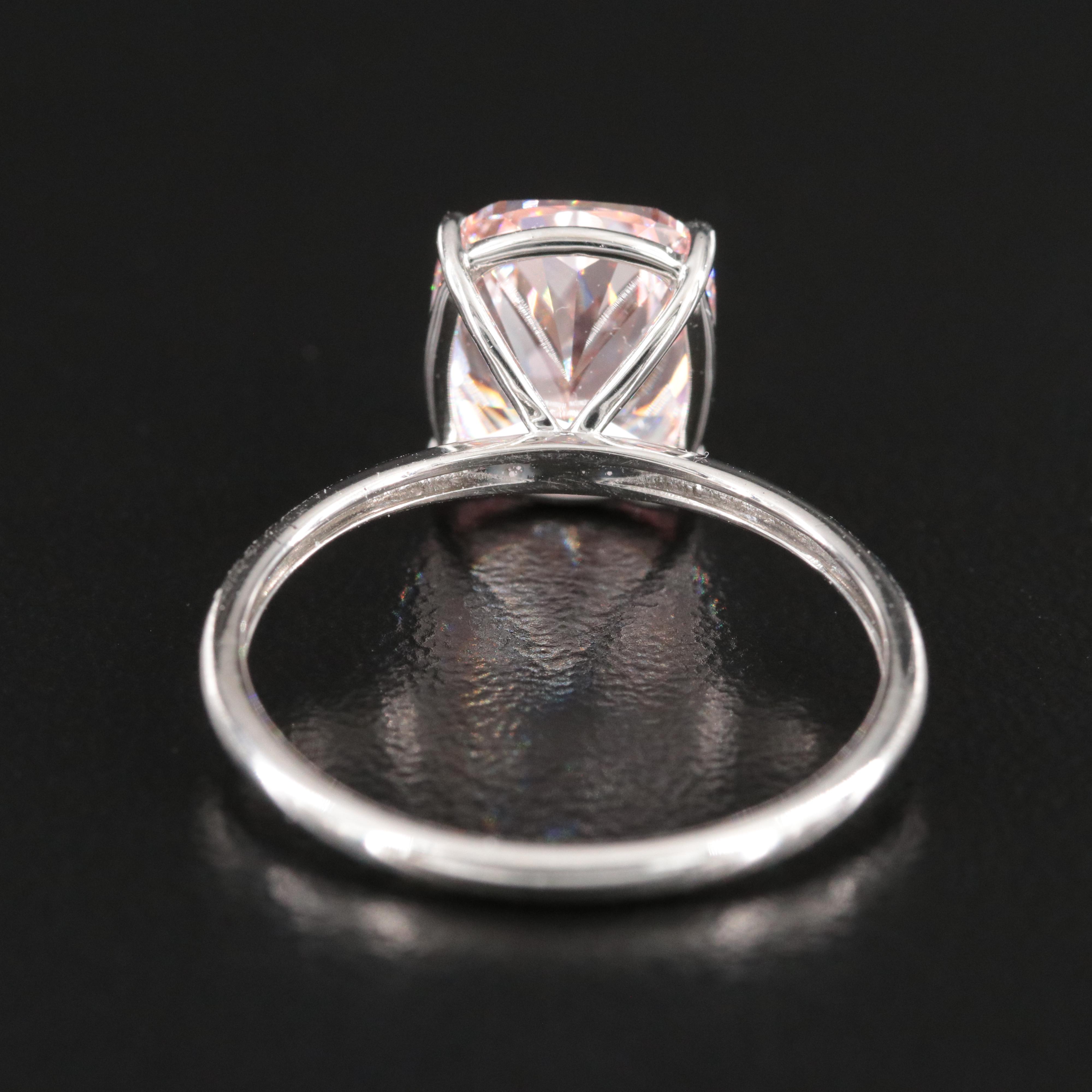Platinum 3.01 CT Lab Grown Fancy Pink Solitaire Ring with IGI Report