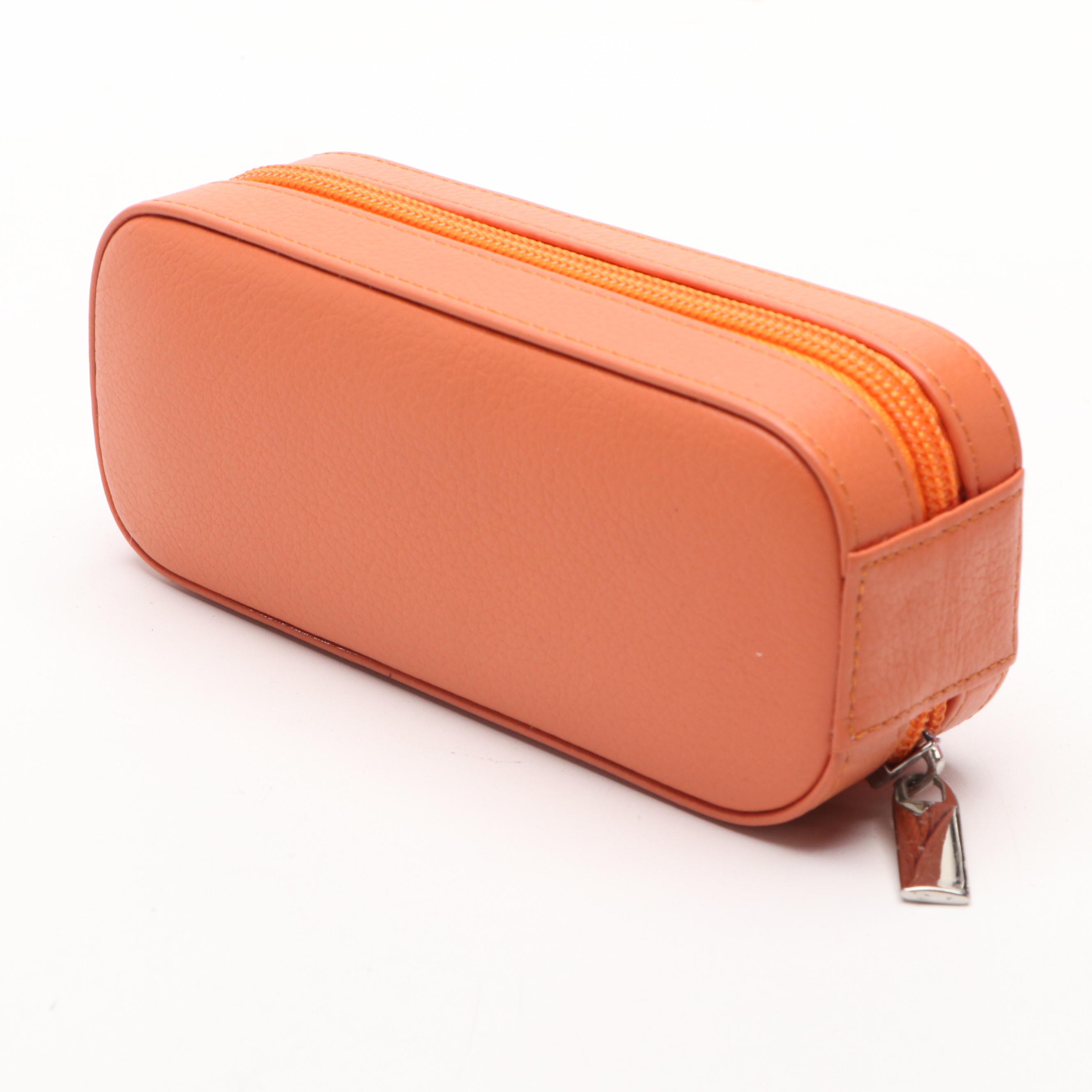 Rowallan Pink and Orange Leather Travel Jewelry Boxes