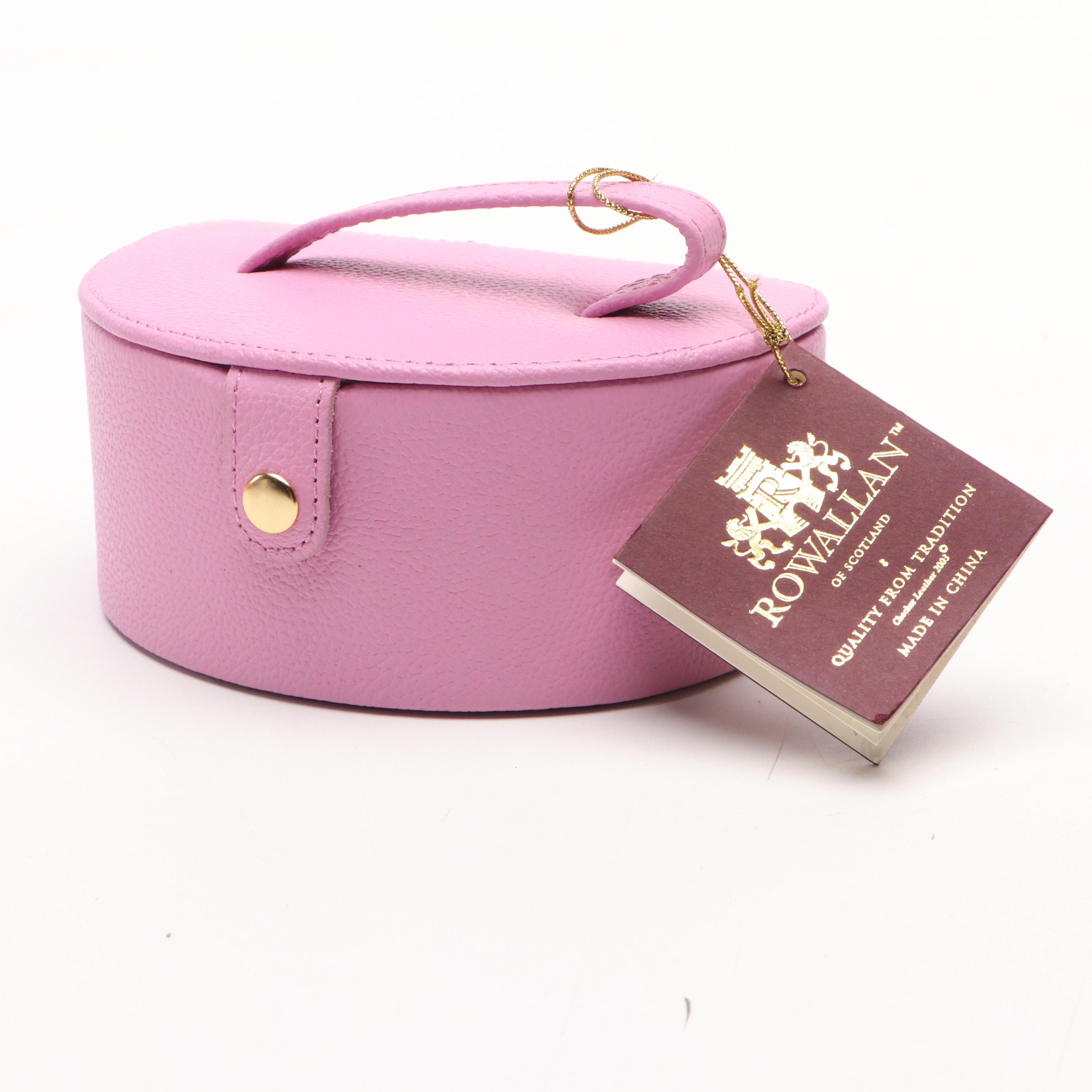 Rowallan Pink and Orange Leather Travel Jewelry Boxes