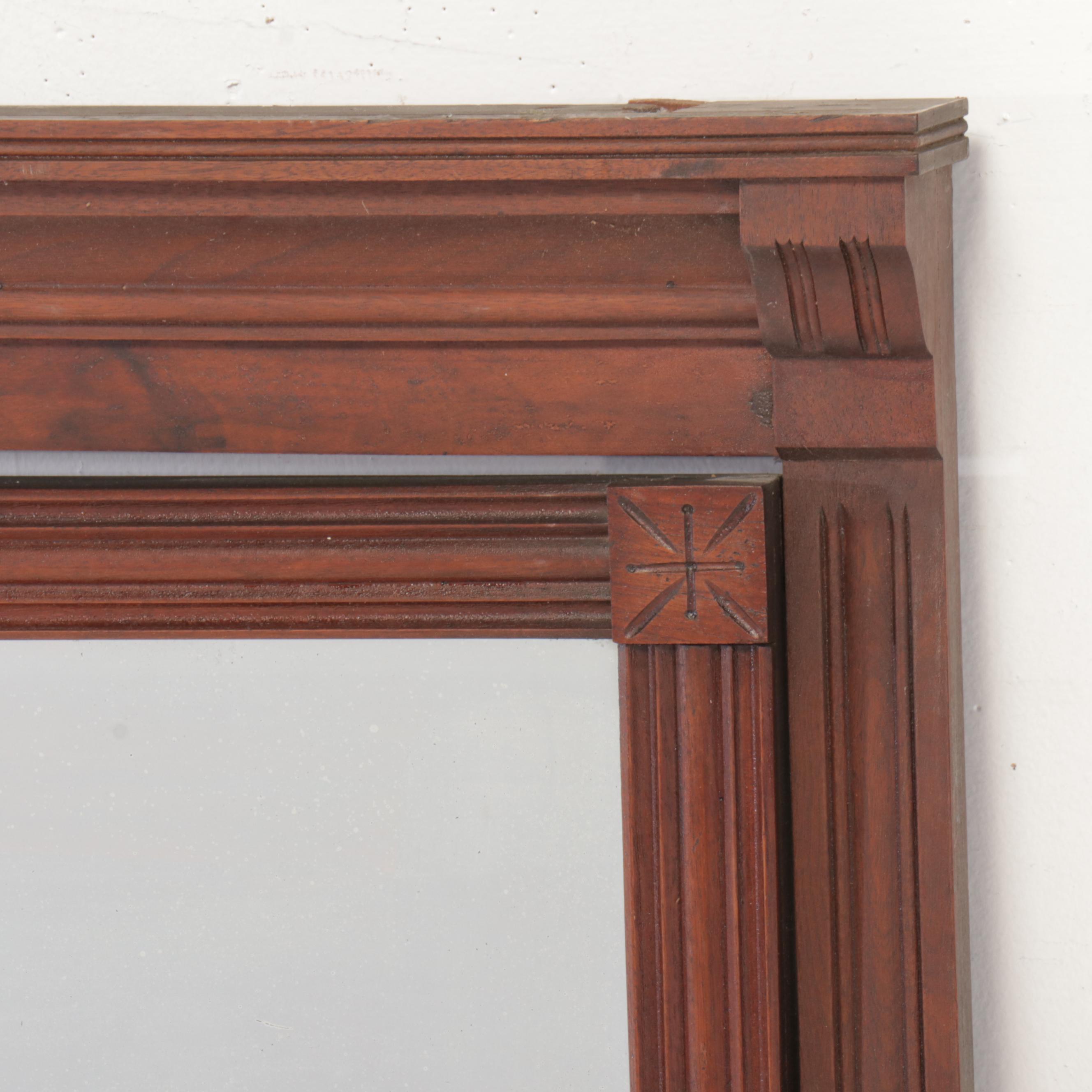 Victorian Carved Mahogany Dresser Mirror, Late 19th Century
