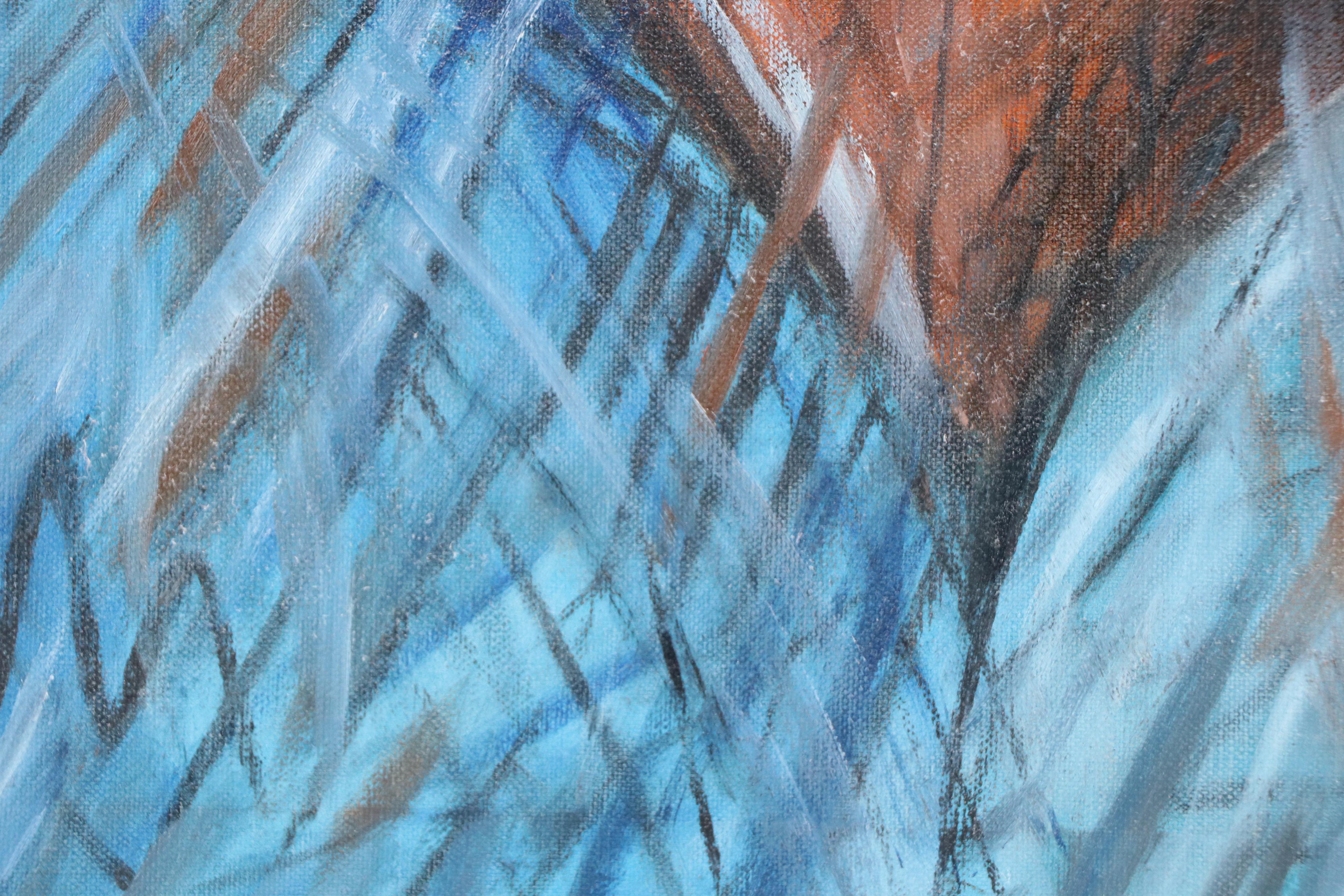 M. Buret Acrylic Modernist Heart Painting, Early 21st Century