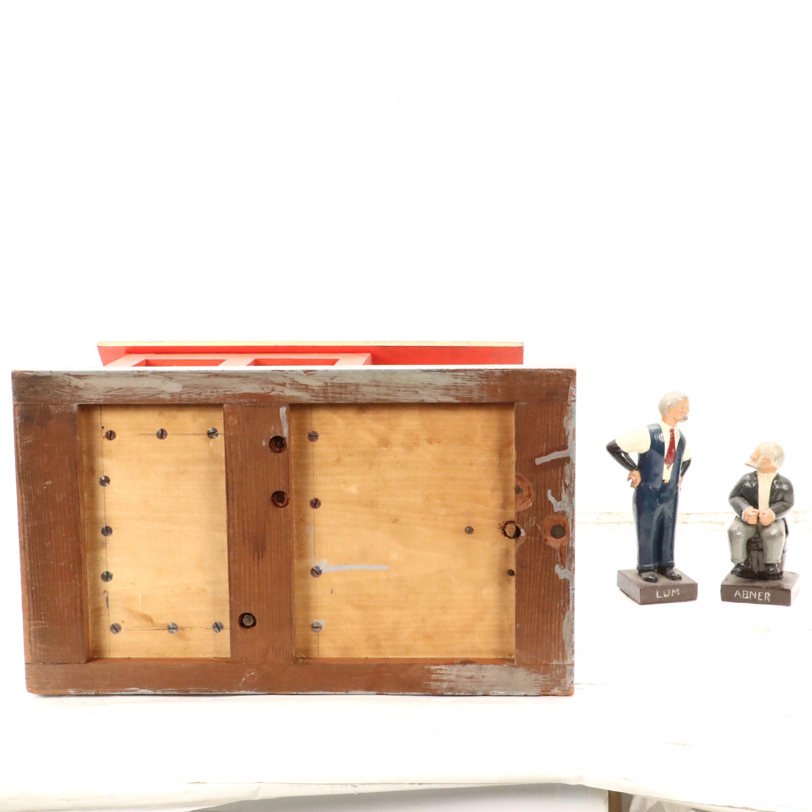 American School Folk Art Hand-Painted Wooden Sculpture