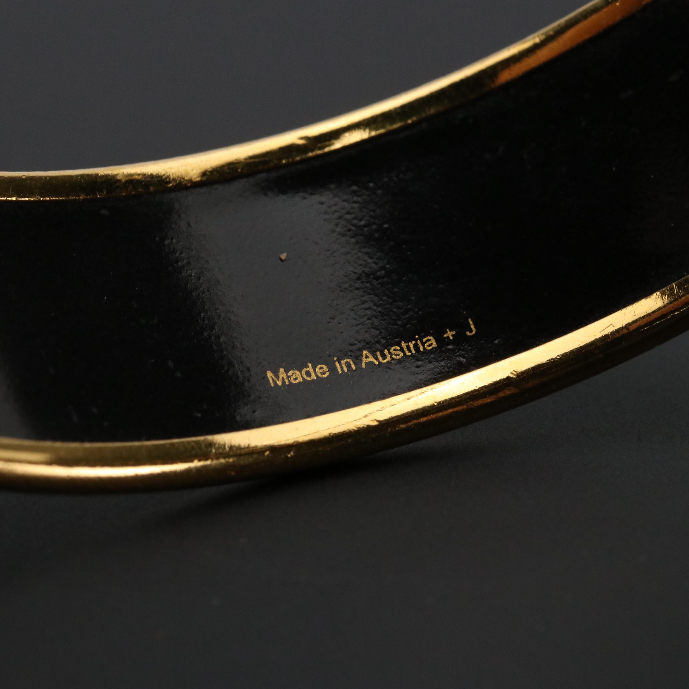 Hermès Deco Dot Enamel Wide Bangle Bracelet