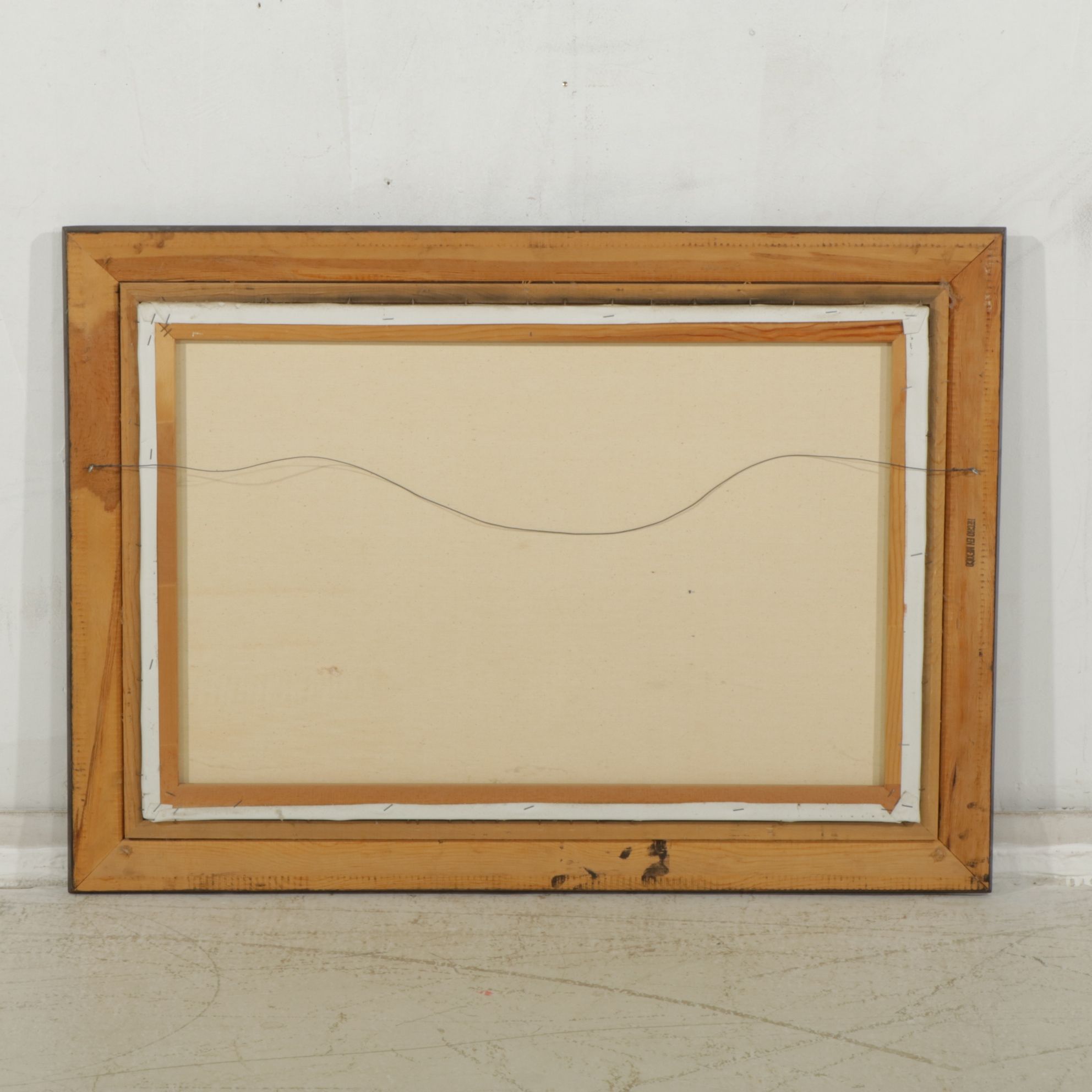 Nautical Oil Painting of Nighttime Harbor Scene with Docked Fishing Boats