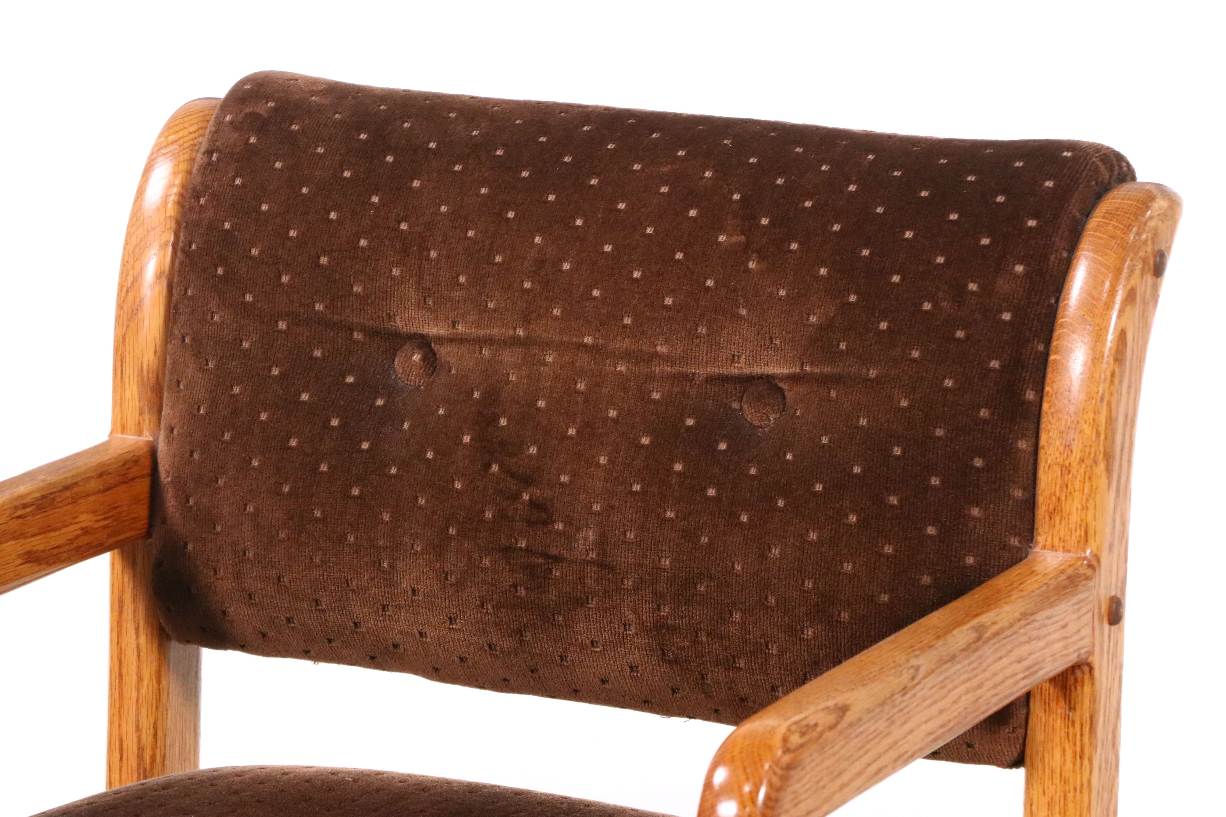 Set of Three Oak Barstools