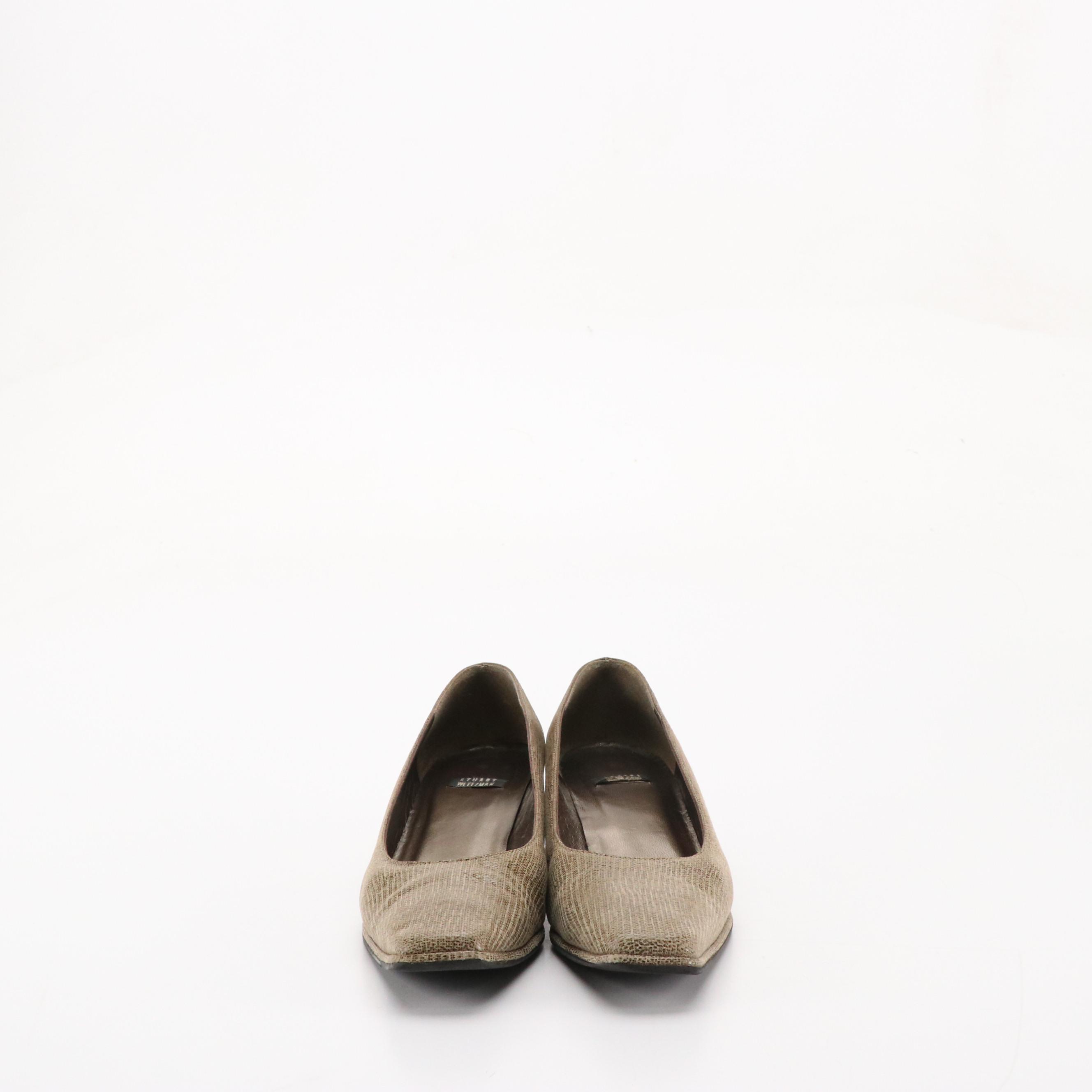 Stuart Weitzman "MidLogic" Cola Suede Pumps, "Sutton" Shiny Mushroom Suede Heels