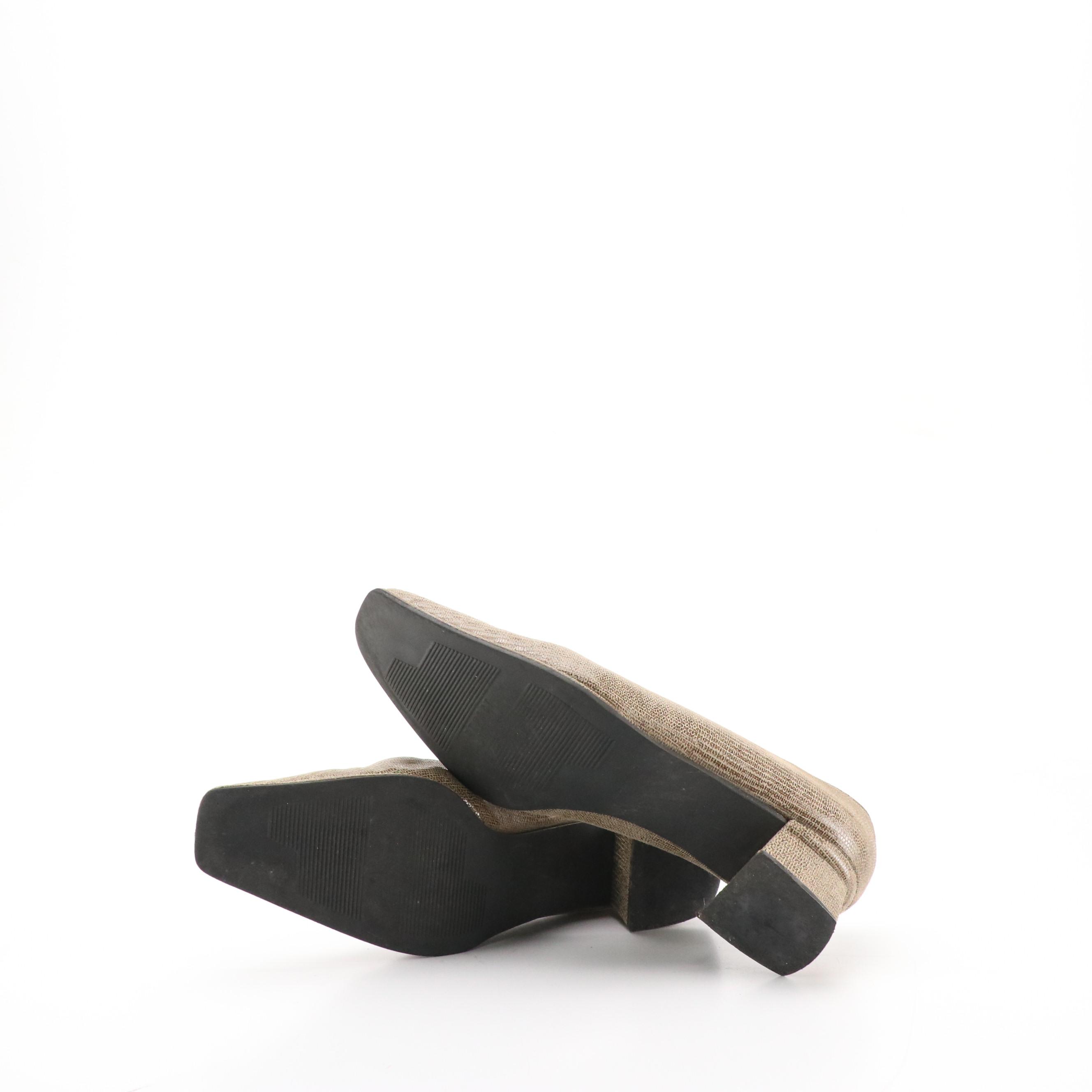 Stuart Weitzman "MidLogic" Cola Suede Pumps, "Sutton" Shiny Mushroom Suede Heels