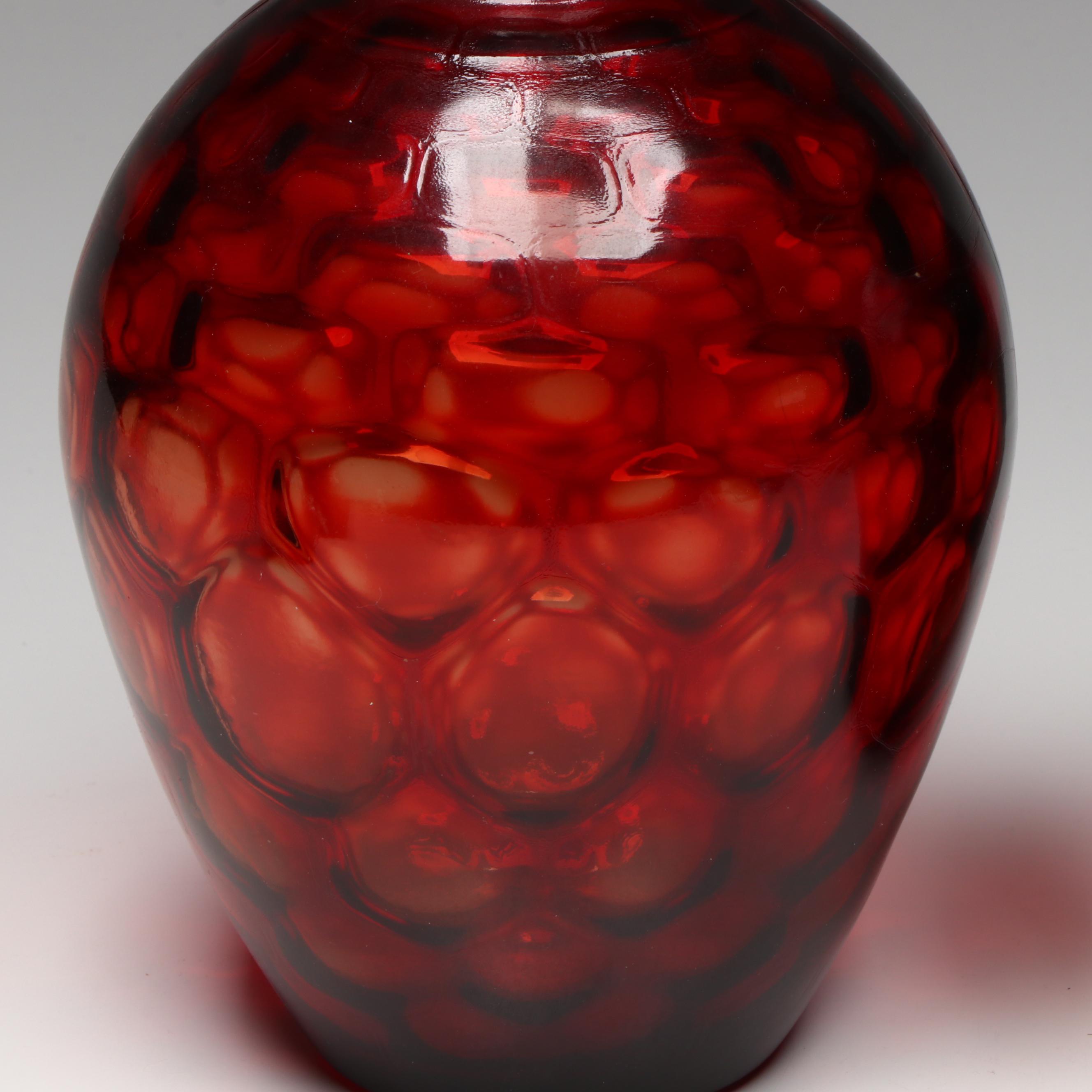 Ruby Red Glass Vases