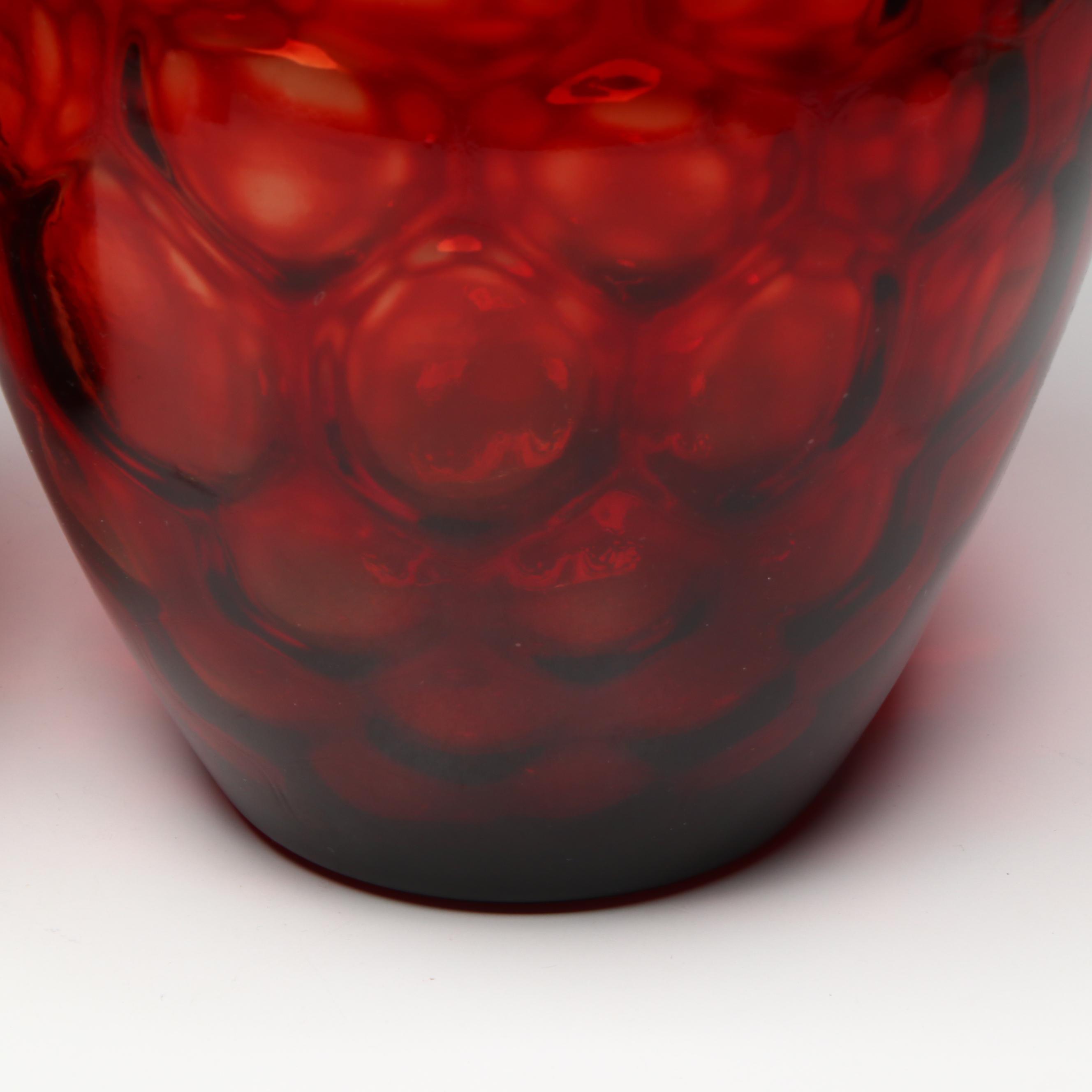 Ruby Red Glass Vases
