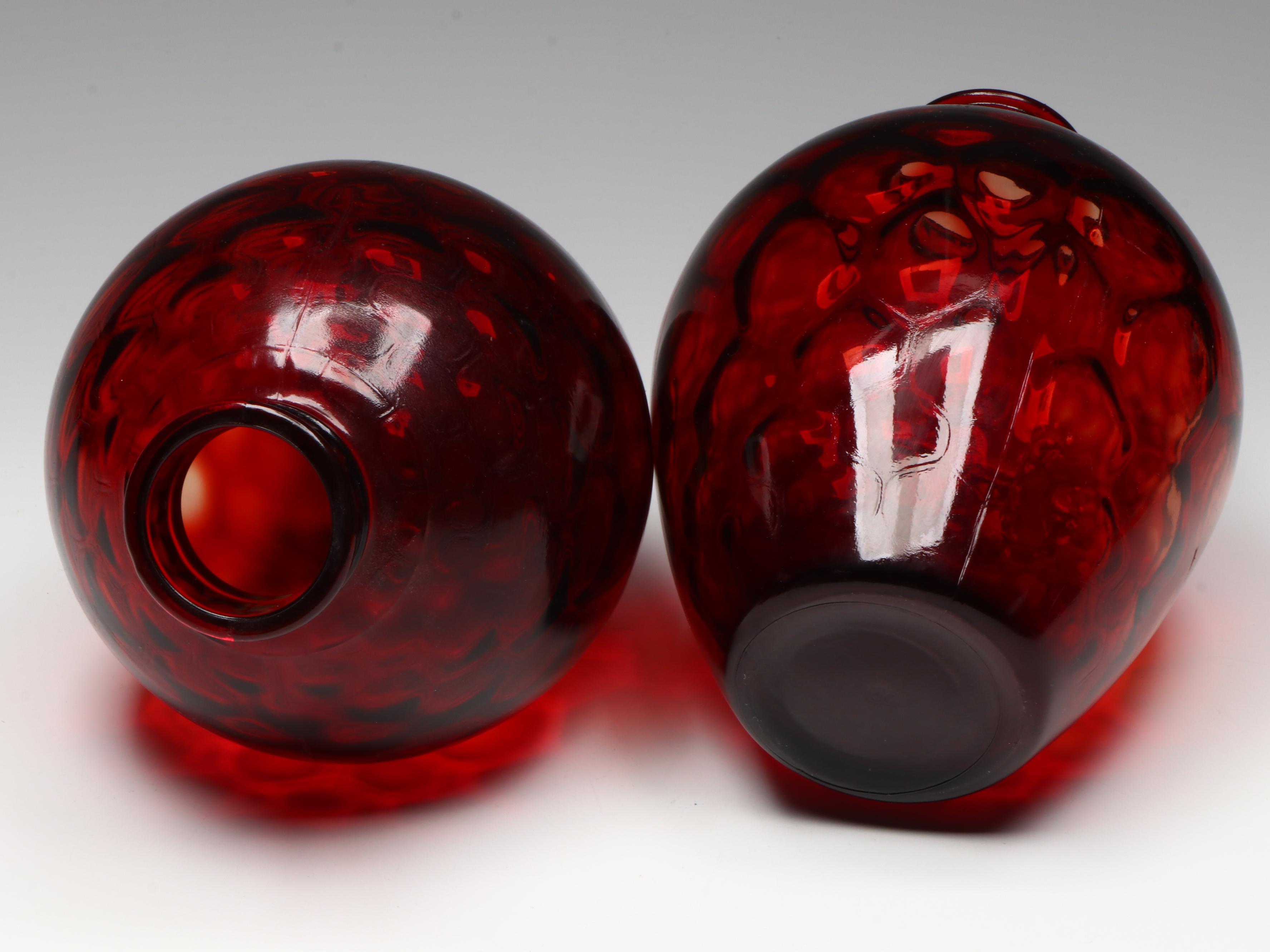 Ruby Red Glass Vases