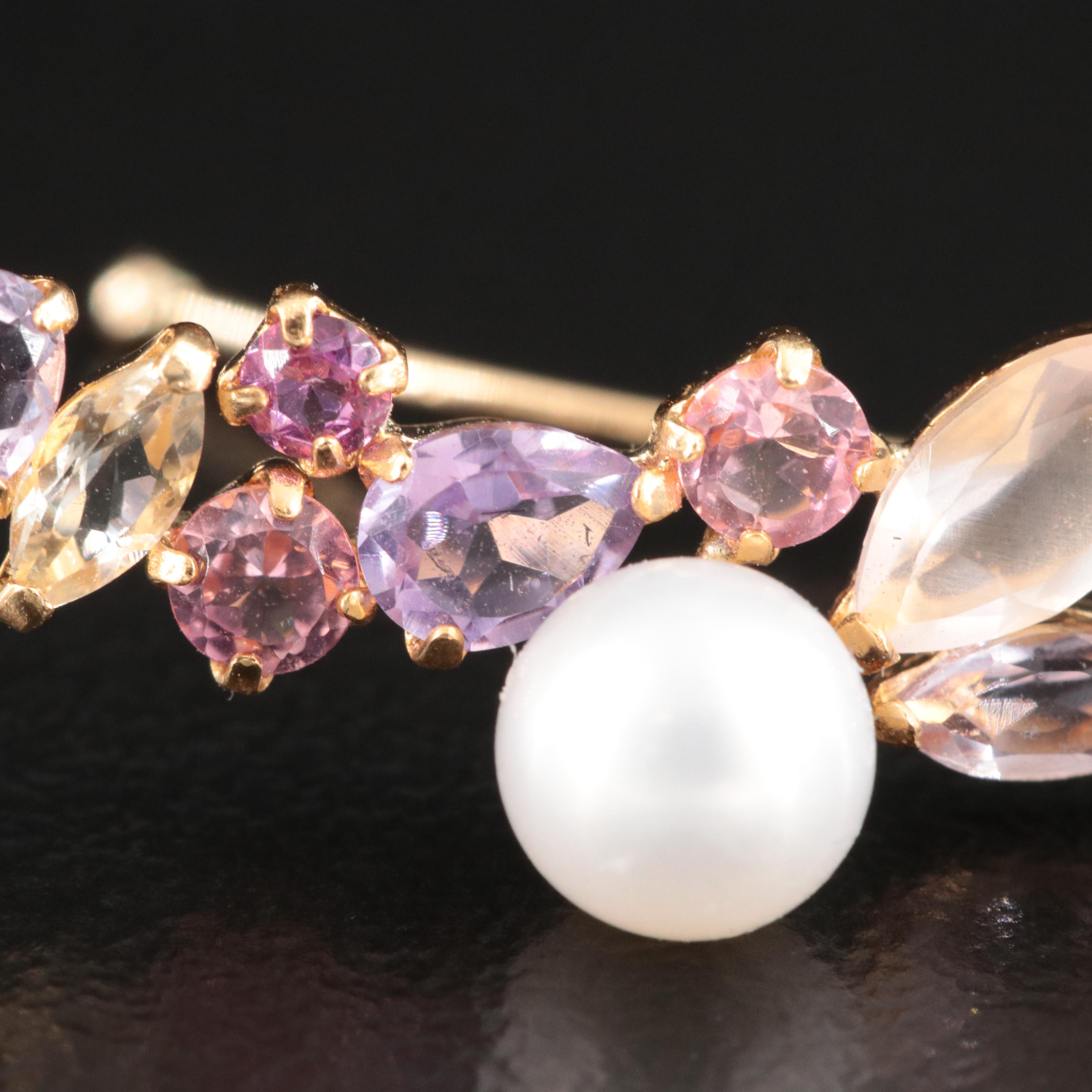 18K Pearl and Gemstone Earrings