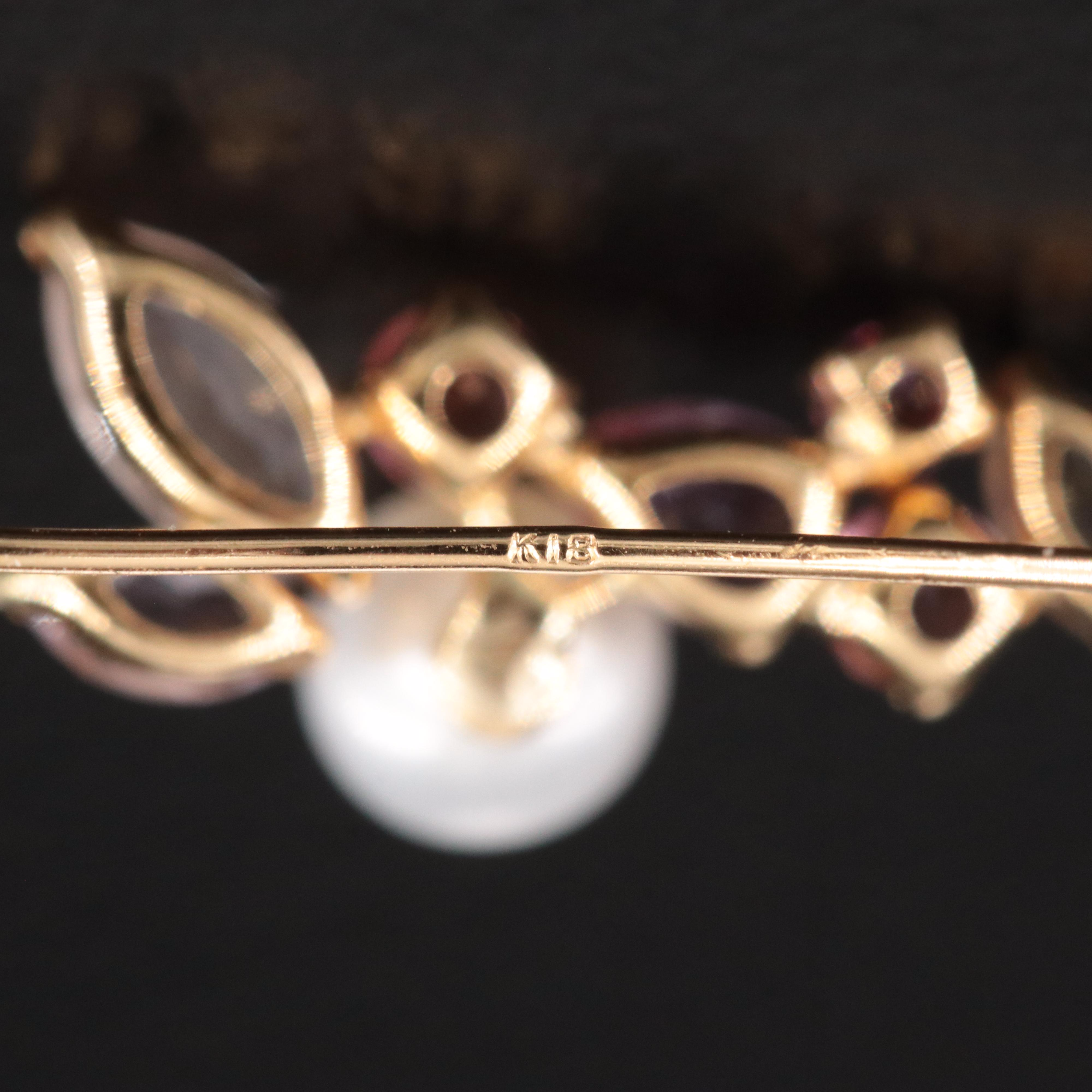 18K Pearl and Gemstone Earrings