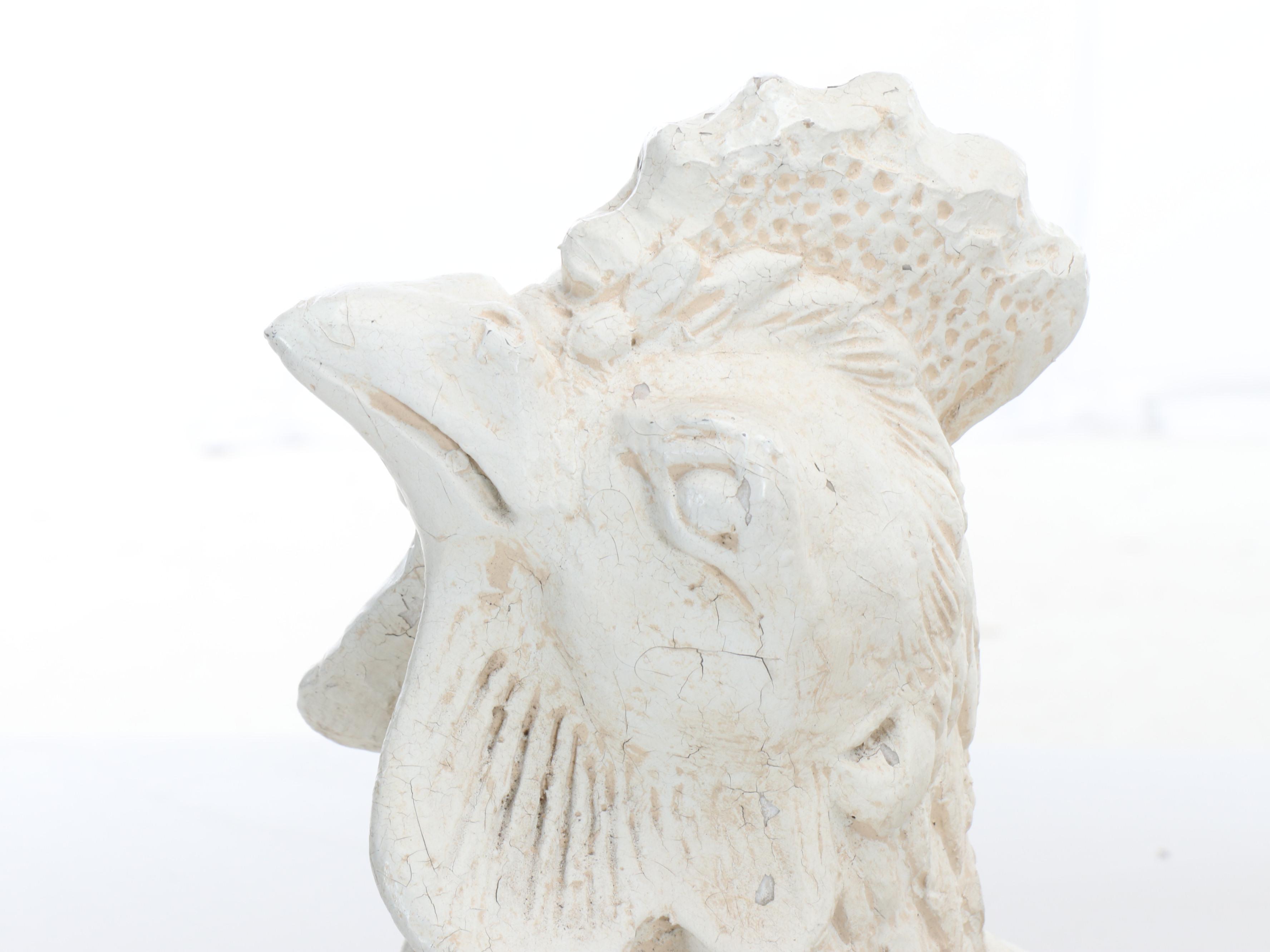 Farmhouse Style Double Rooster Head Ceramic Planter