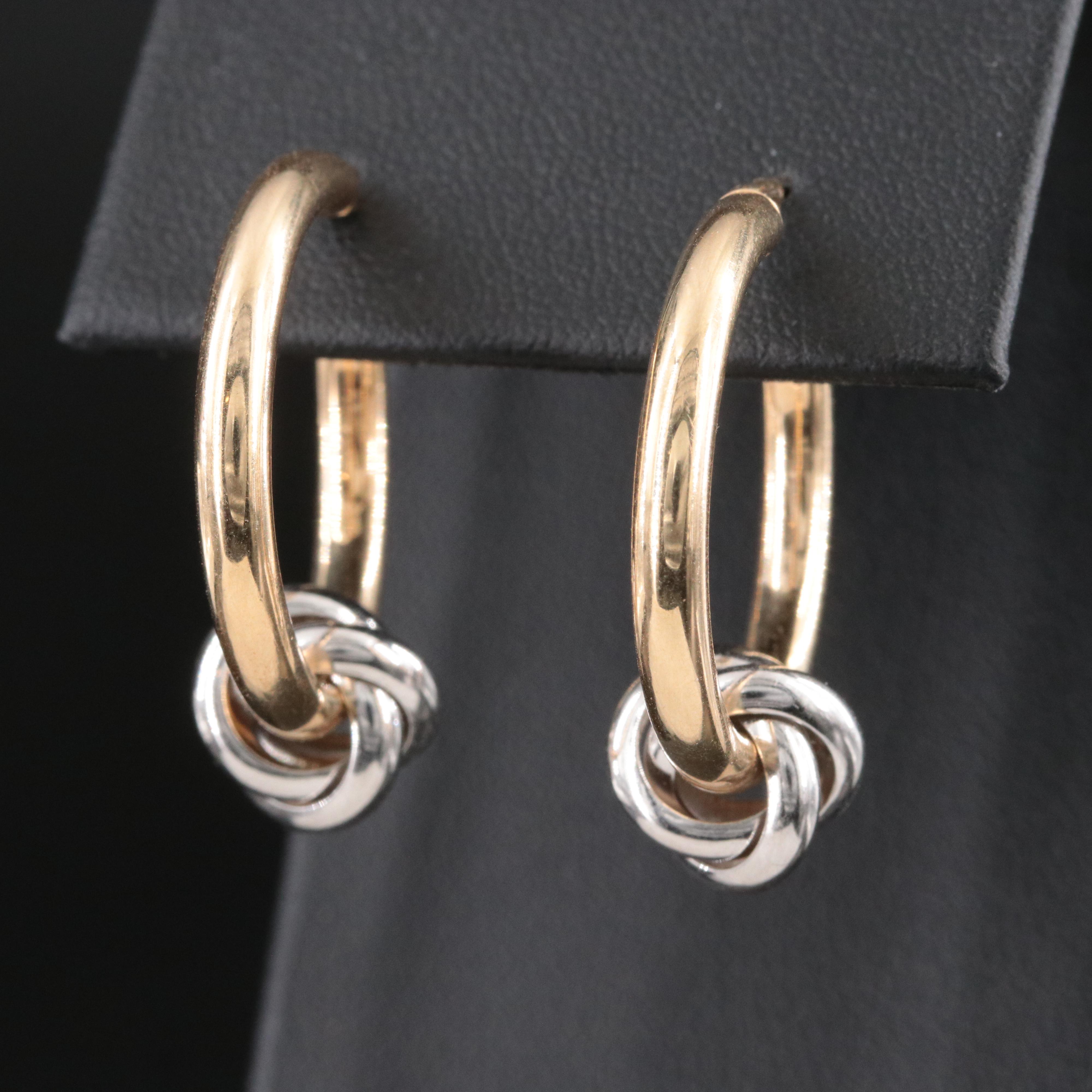14K Hoops with Knot Earring Enhancers