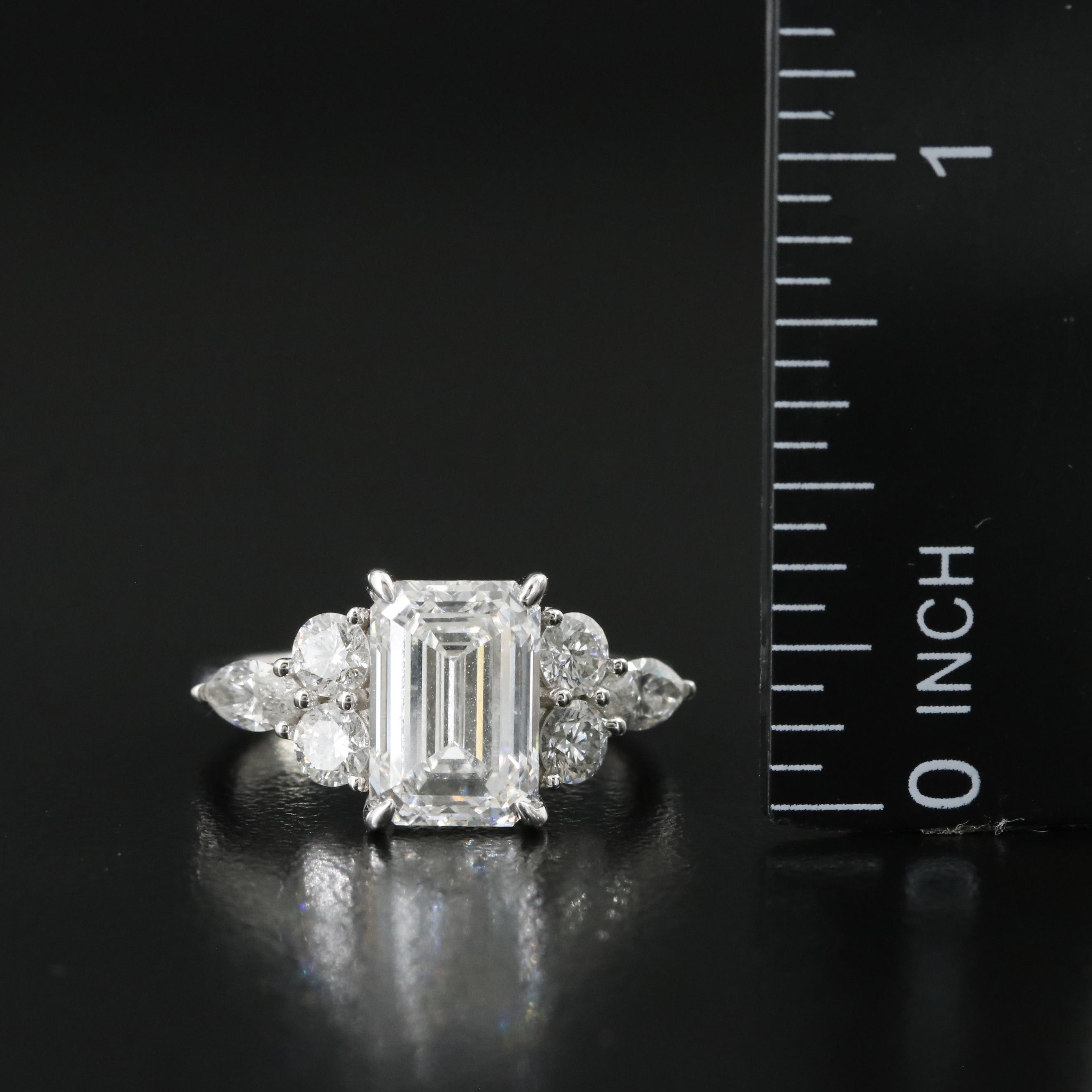 14K 3.43 CTW Lab Grown Diamond Ring