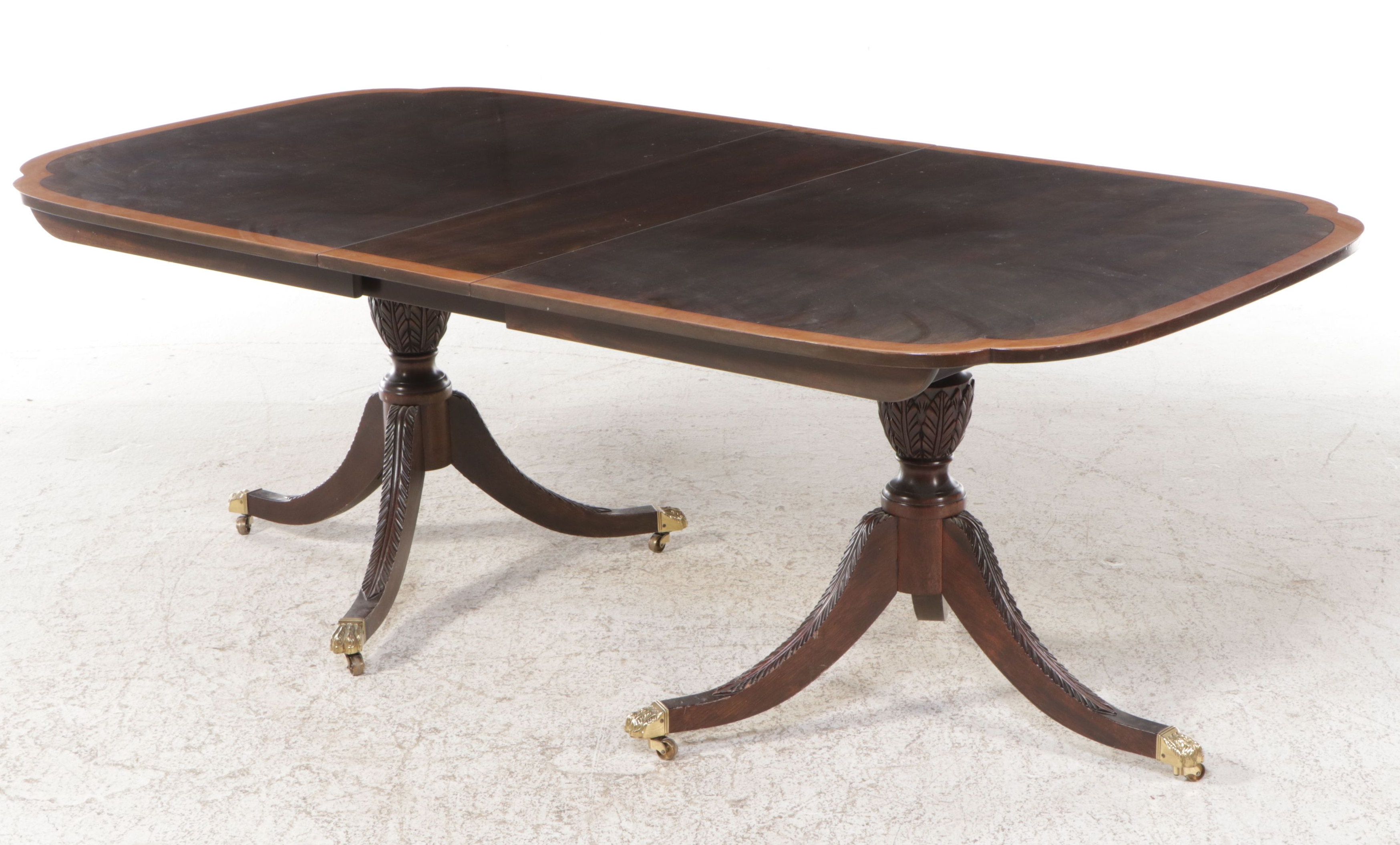 Stickley Georgian Style Mahogany Dining Table and Eight Maitland-Smith Chairs