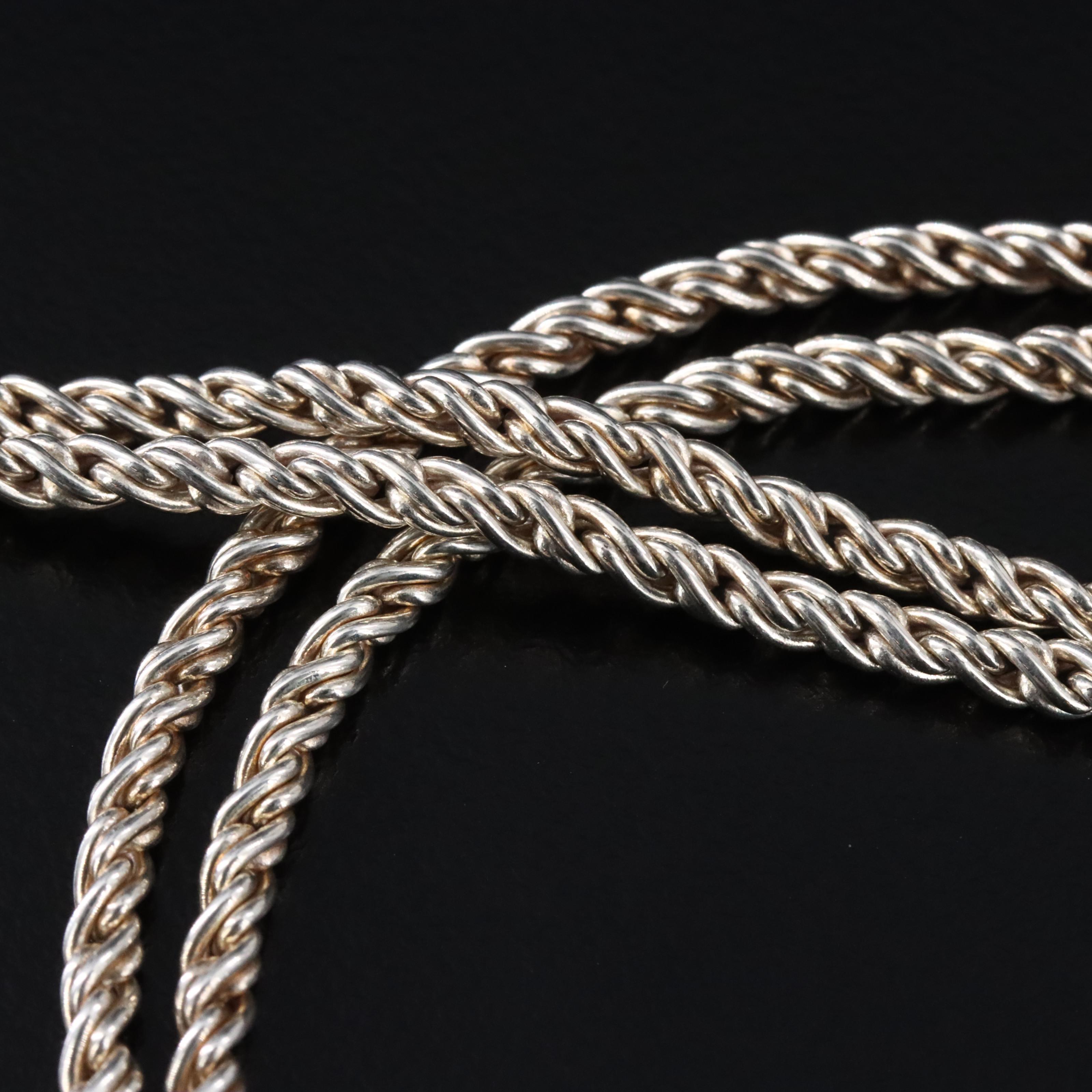 Tiffany & Co. Sterling and 18K Puffed Hearts Slide Necklace