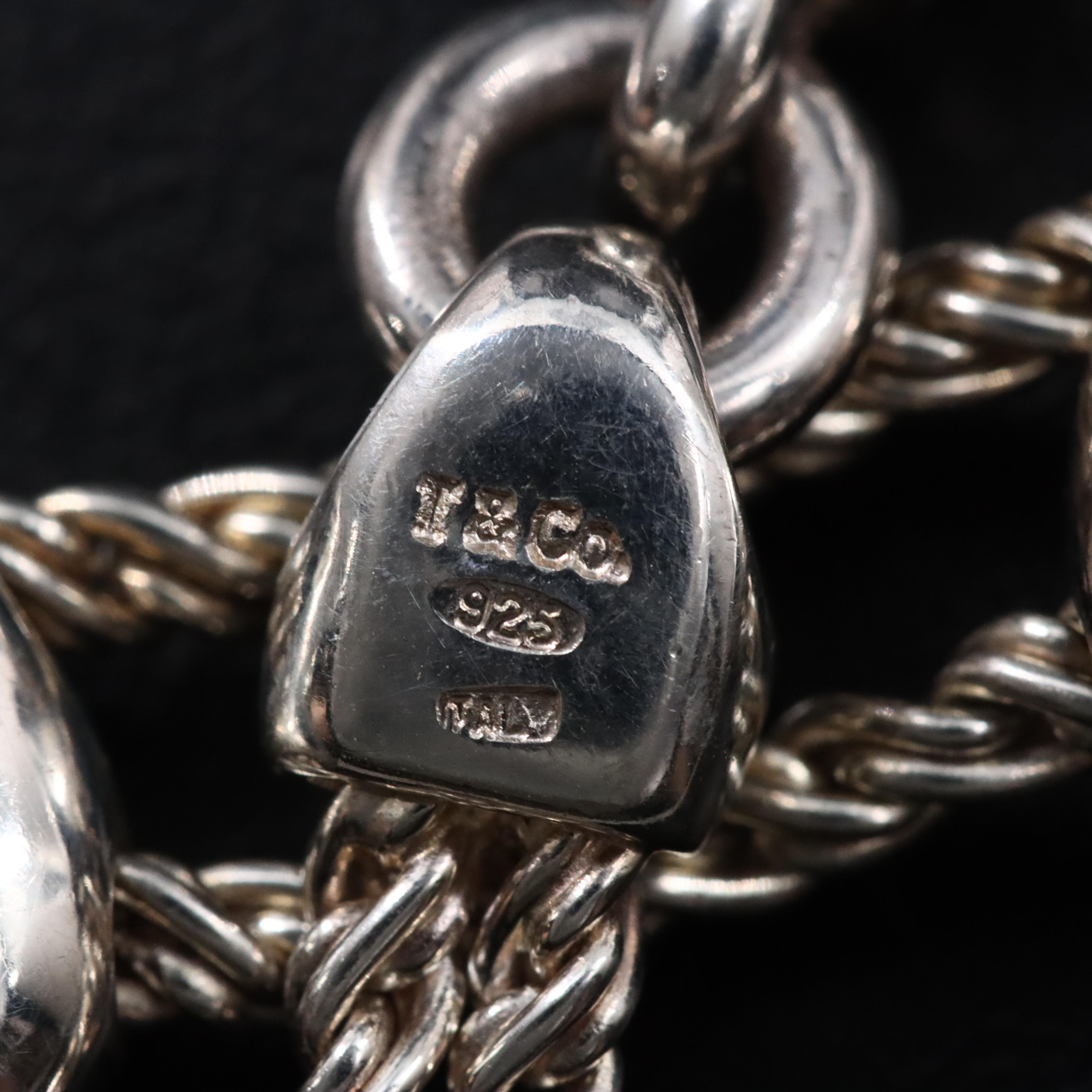 Tiffany & Co. Sterling and 18K Puffed Hearts Slide Necklace