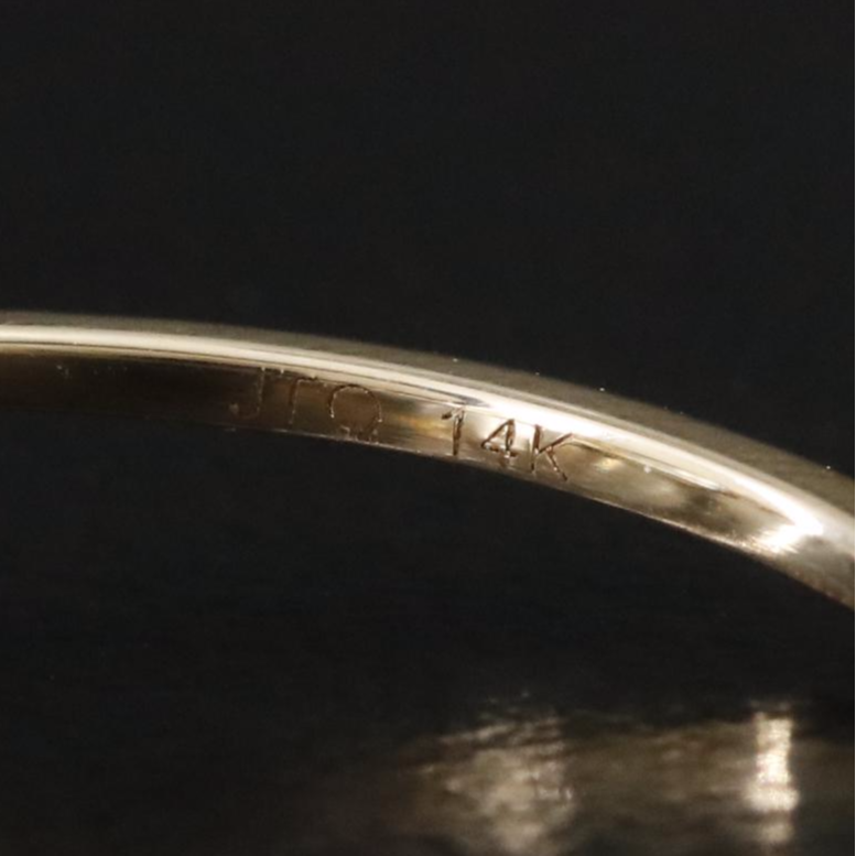 14K Aquamarine and White Sapphire Ring