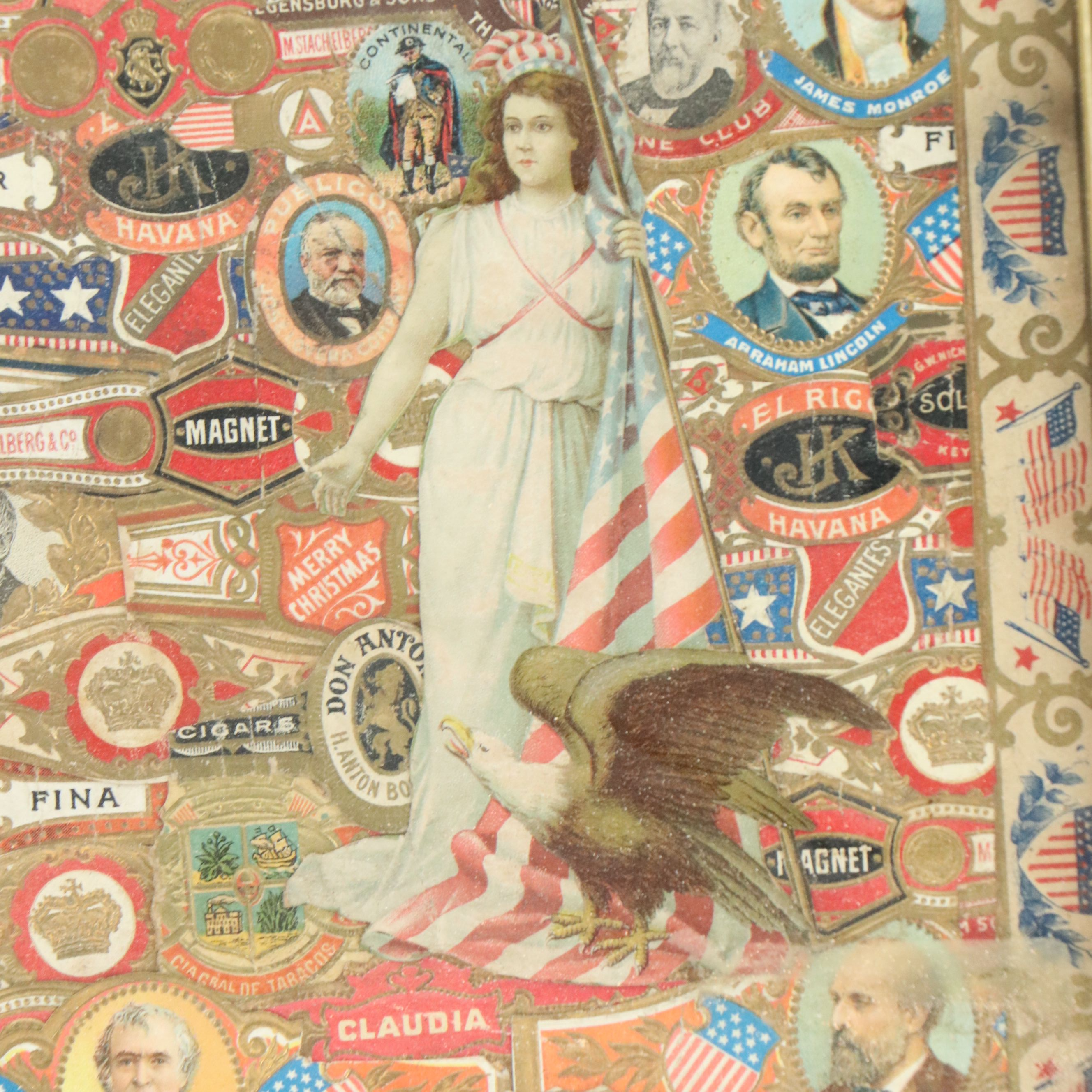 Americana and Cigar Label Collages, Early 20th Century