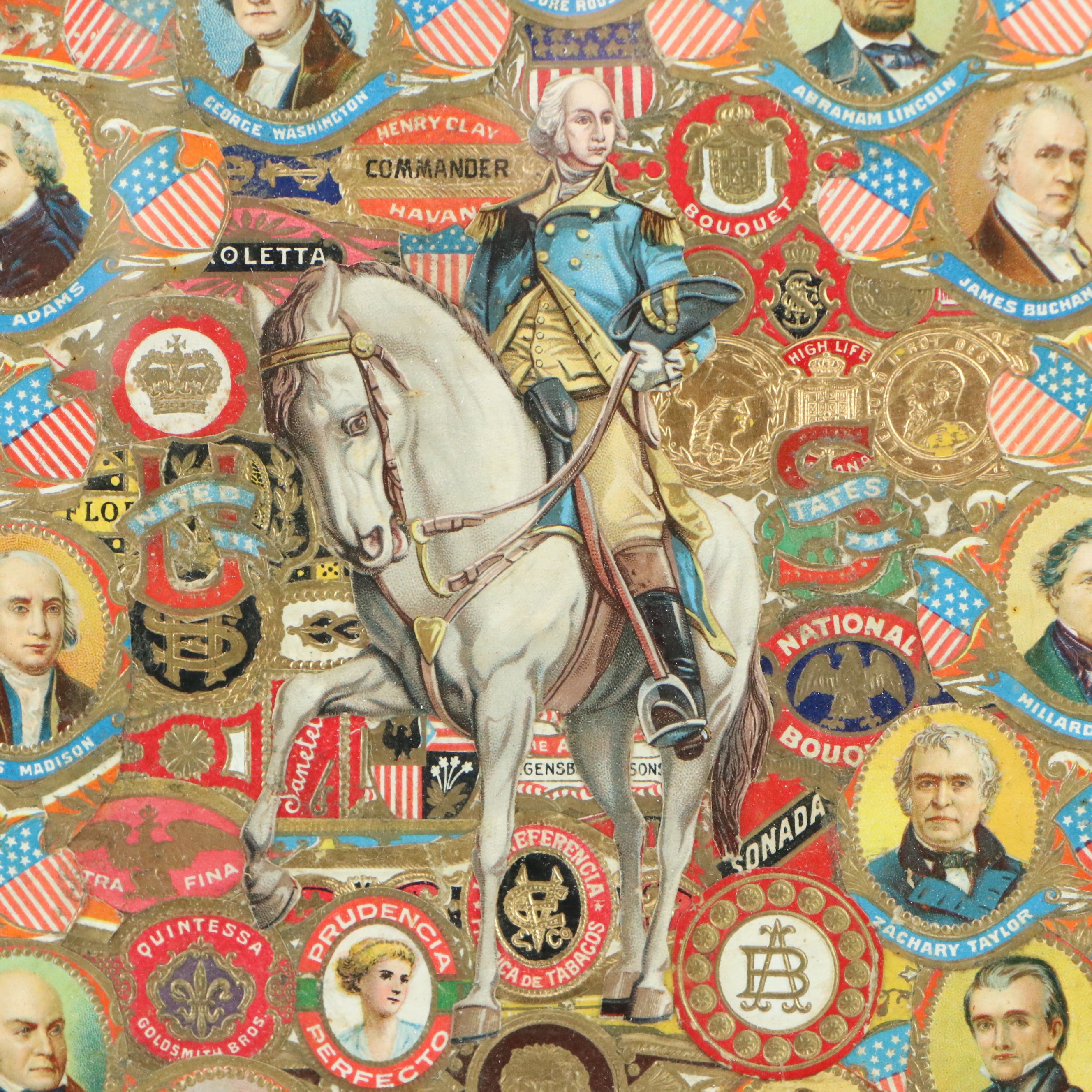 Americana and Cigar Label Collages, Early 20th Century