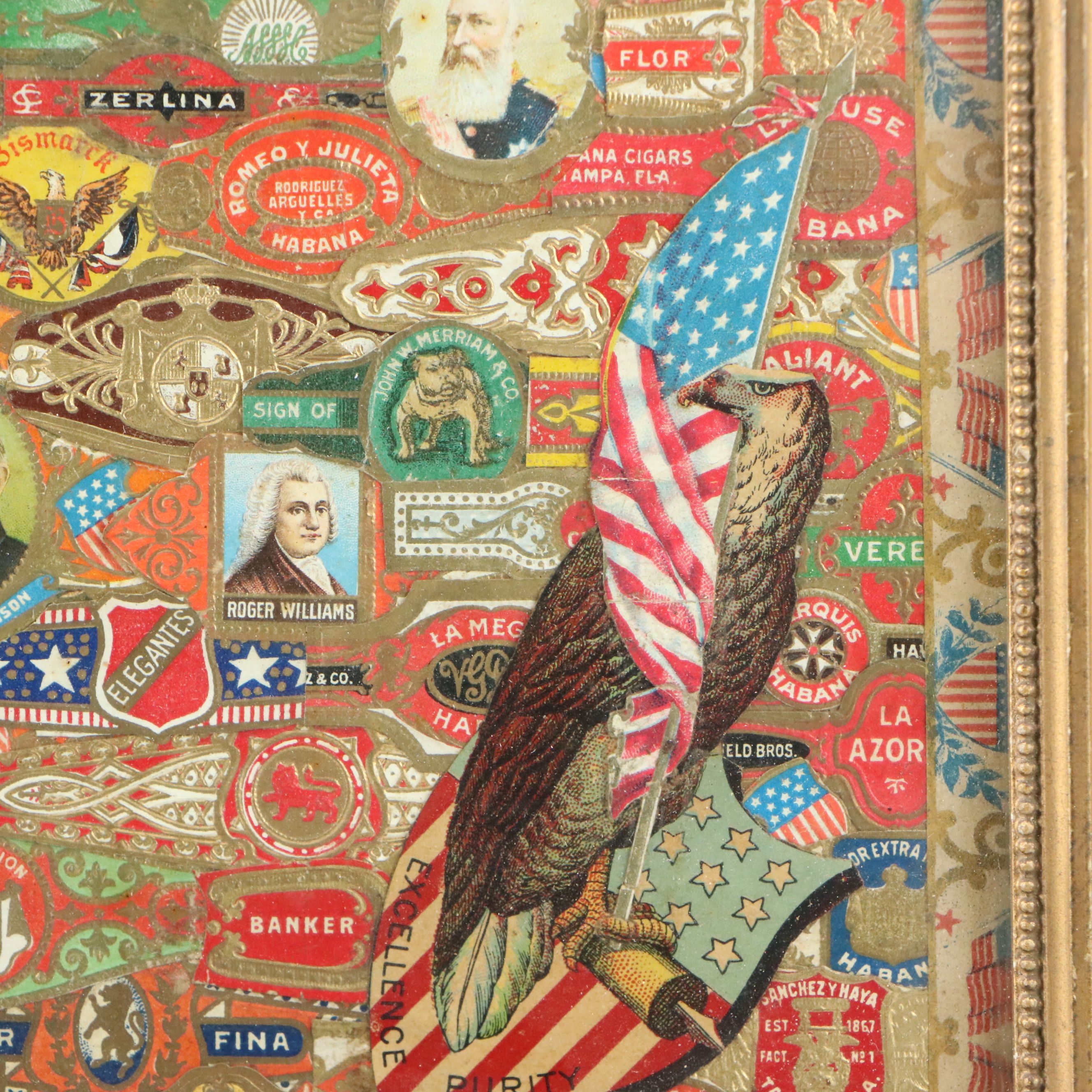 Americana and Cigar Label Collages, Early 20th Century