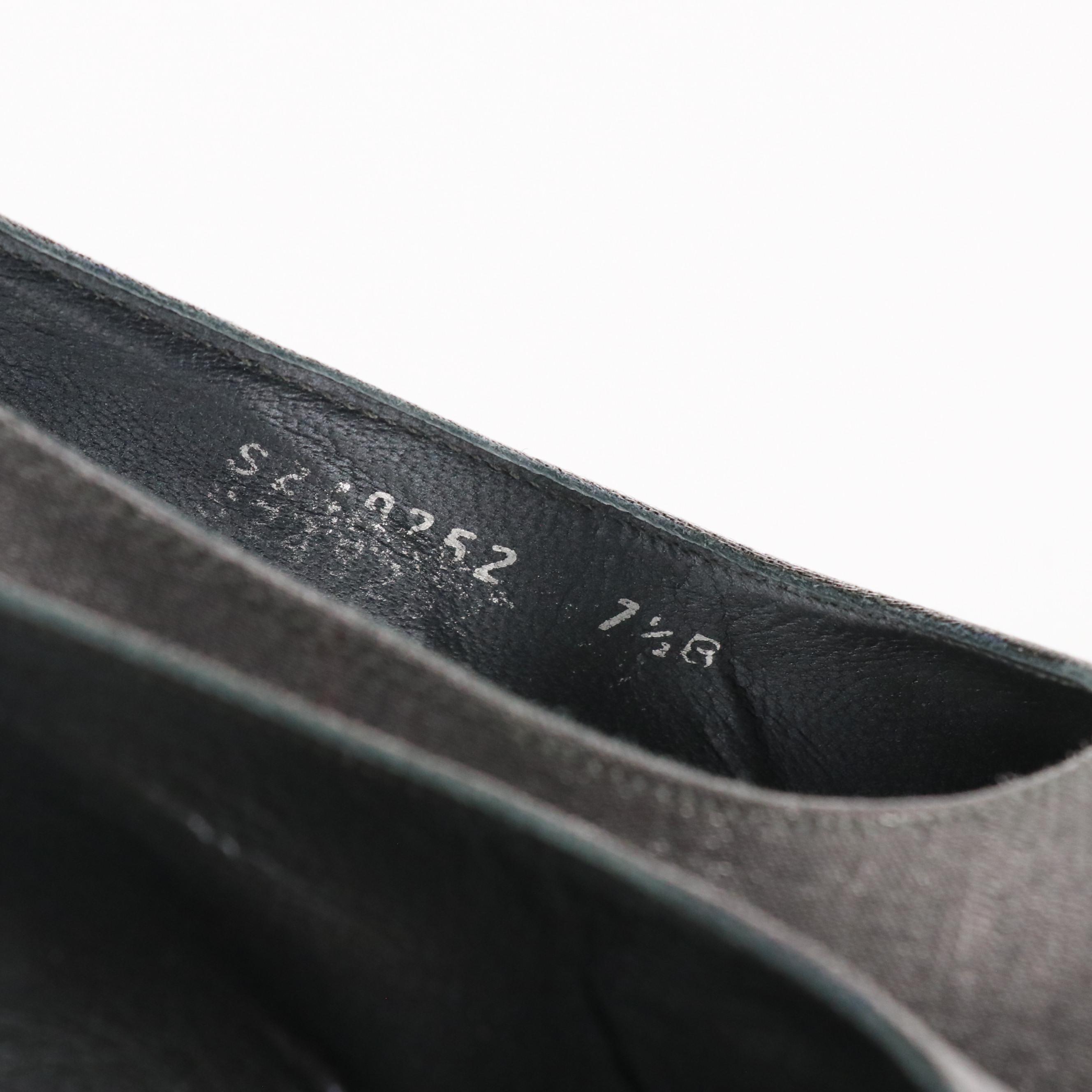 Stuart Weitzman Black Suede "Chicpump," Silver Matte Lamé "Brace" Heels in Boxes