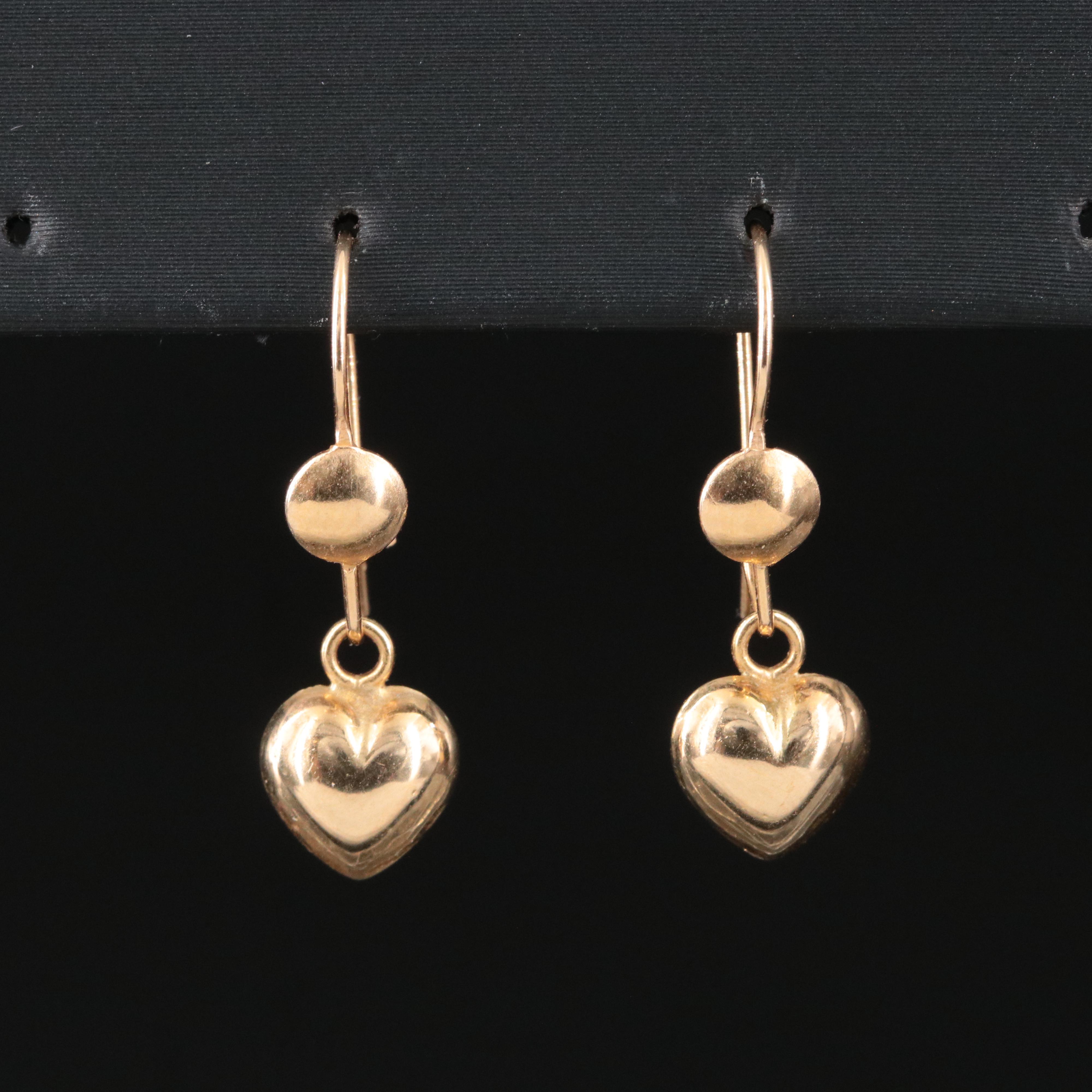 14K Heart Earrings
