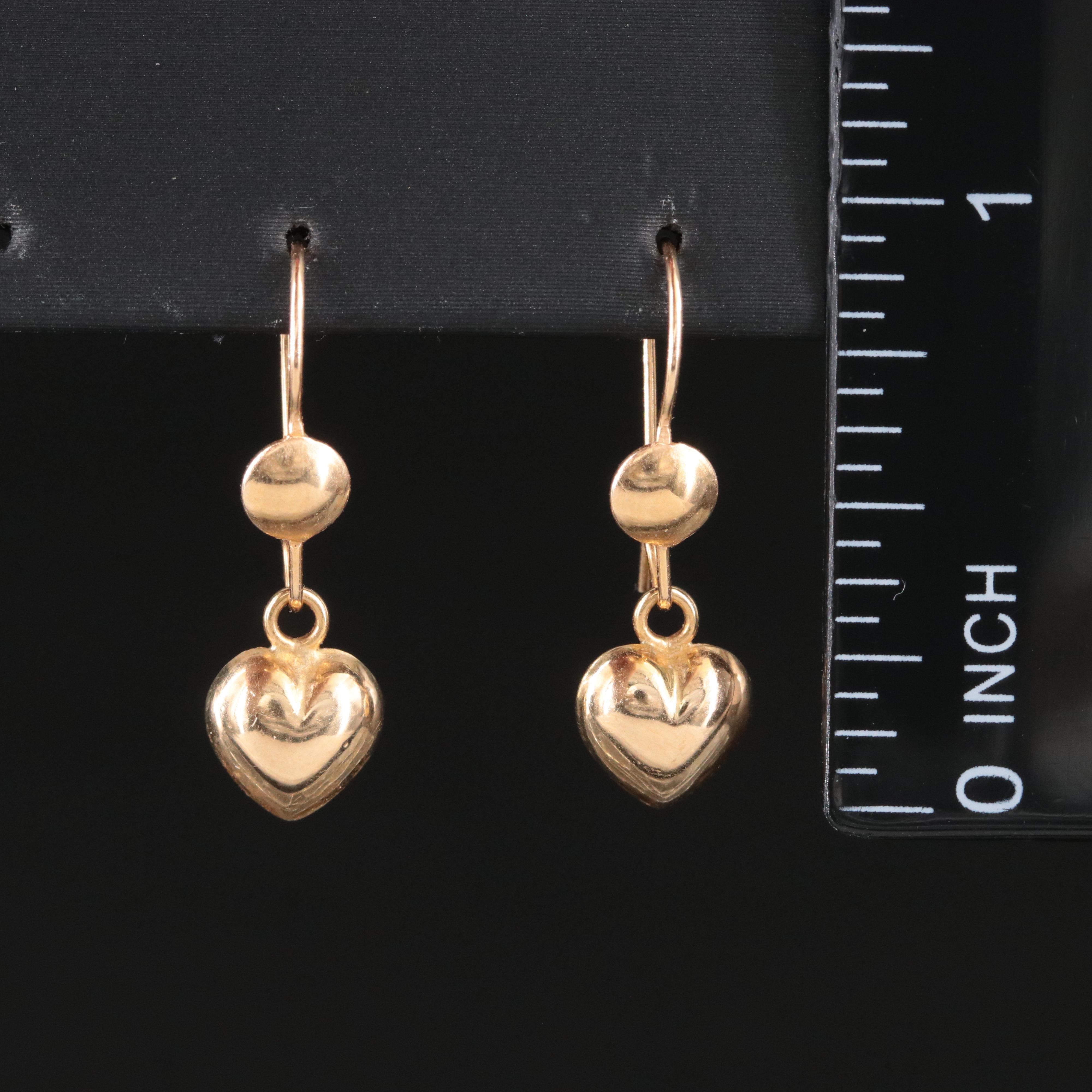 14K Heart Earrings