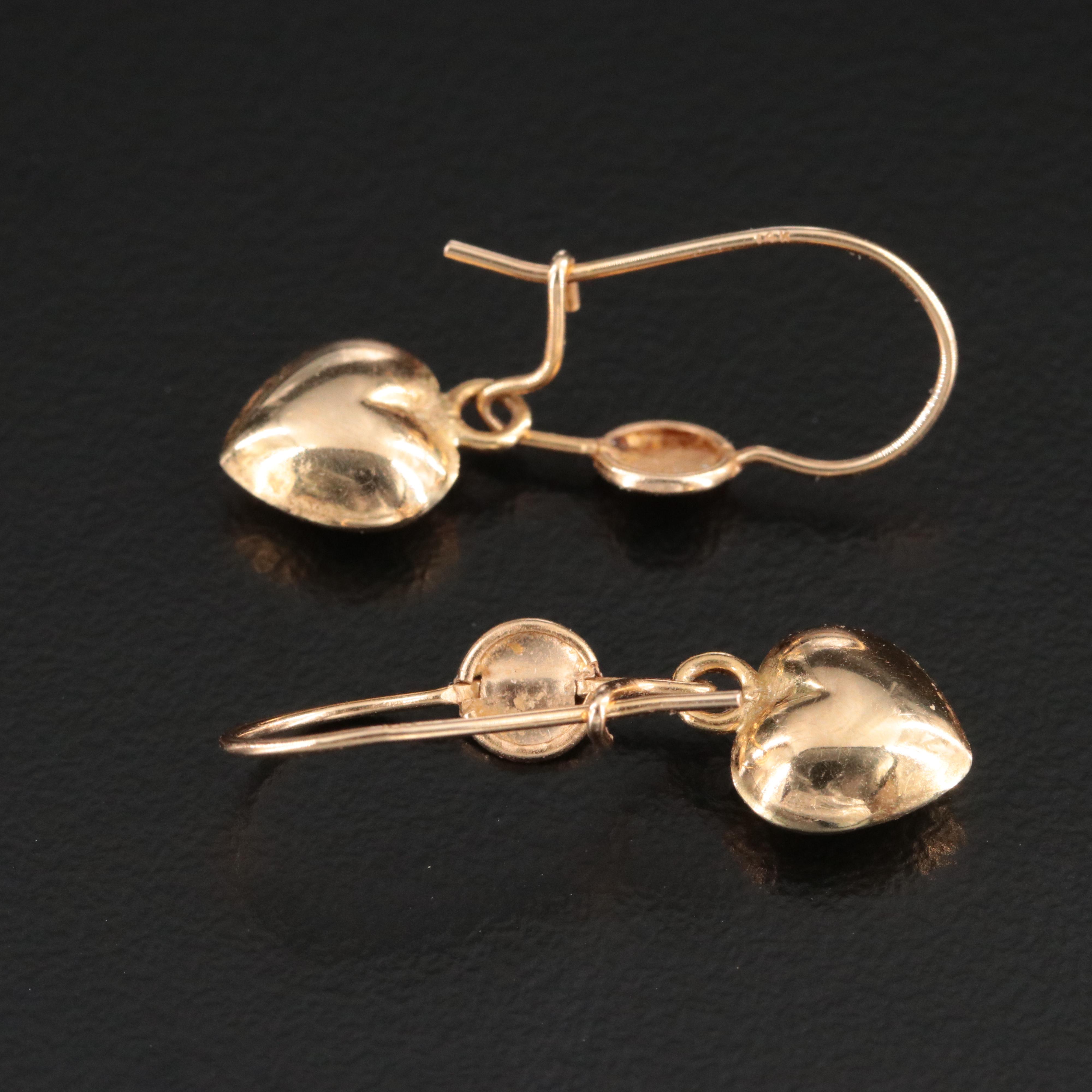 14K Heart Earrings