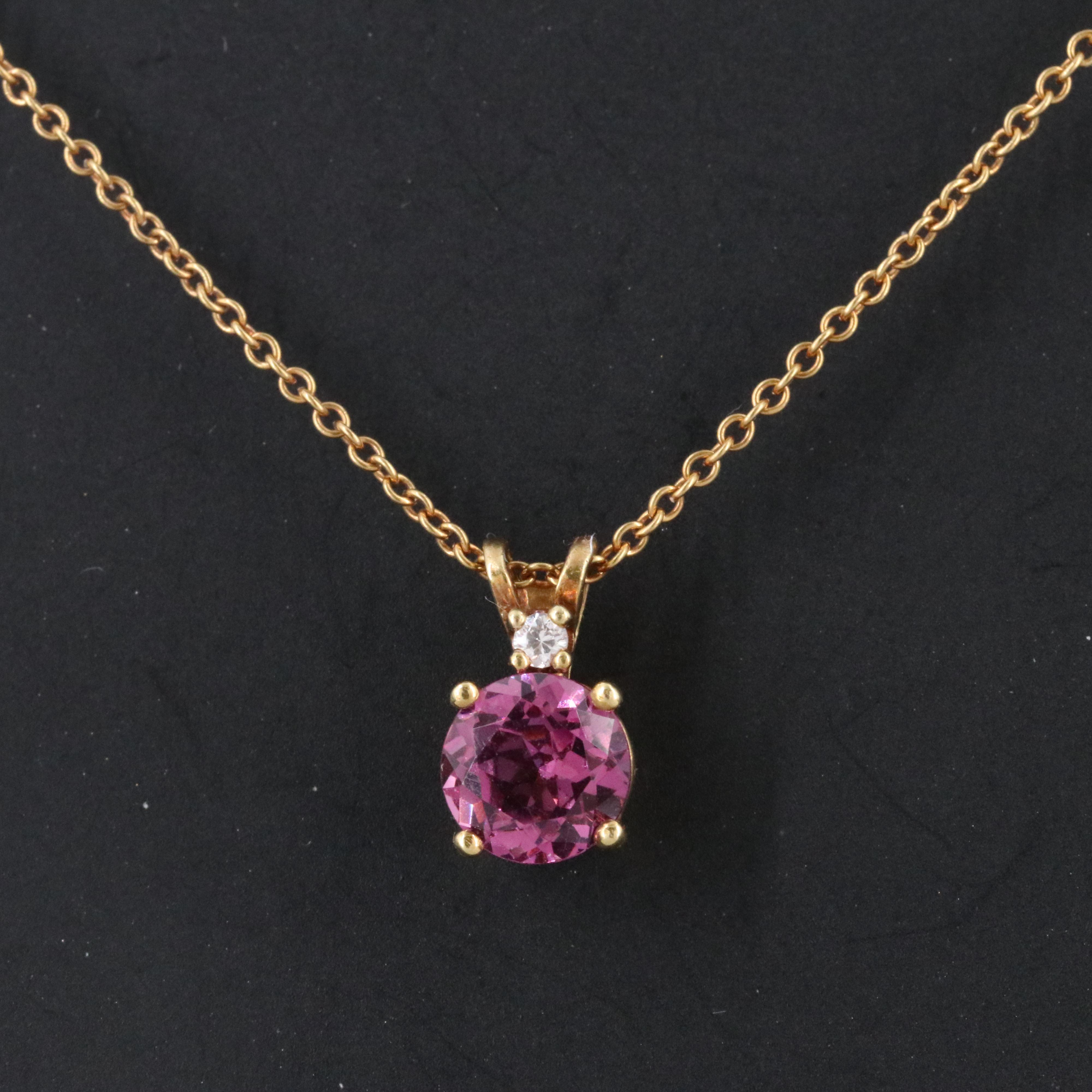 Tiffany & Co. 18K Rhodolite Garnet and Diamond Necklace