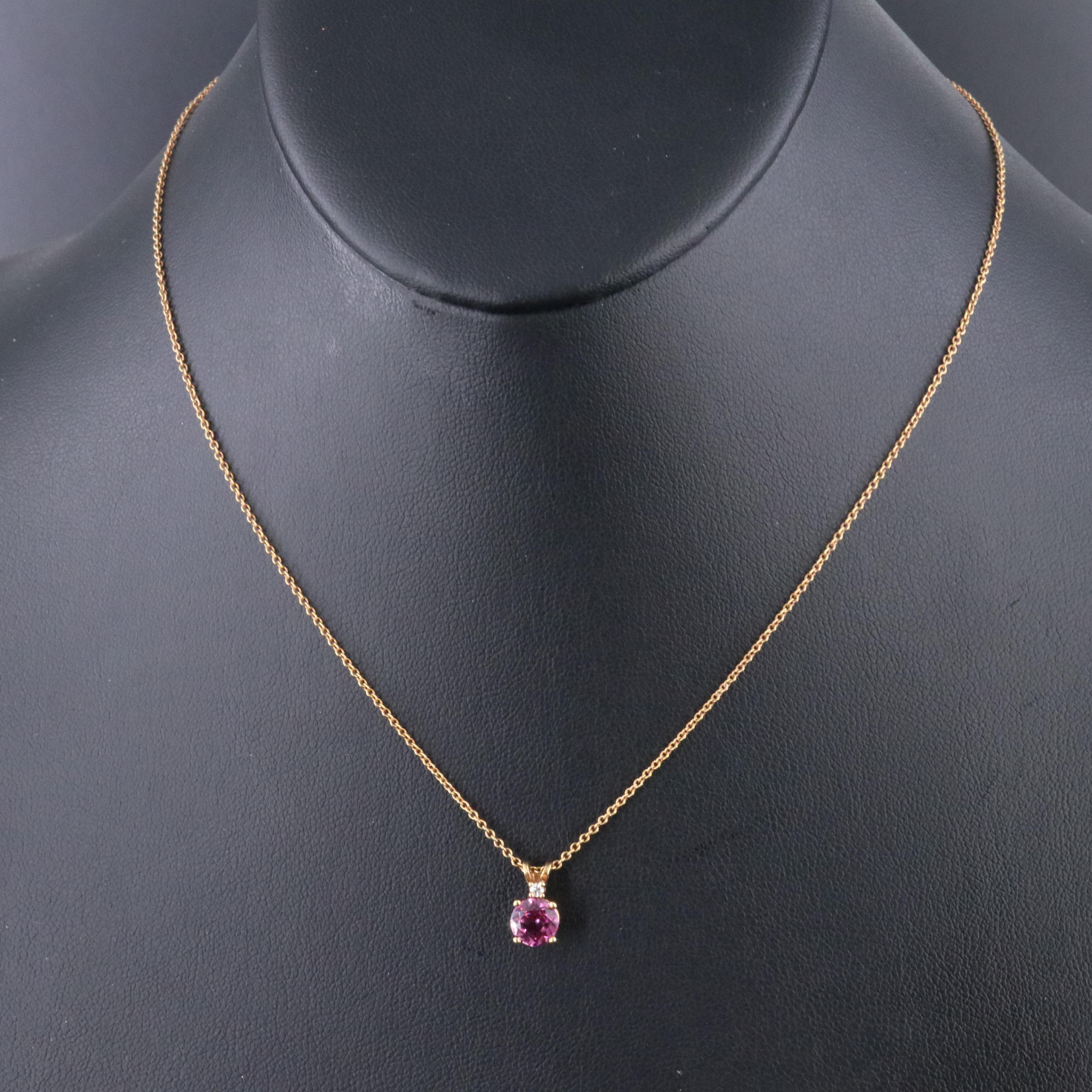 Tiffany & Co. 18K Rhodolite Garnet and Diamond Necklace
