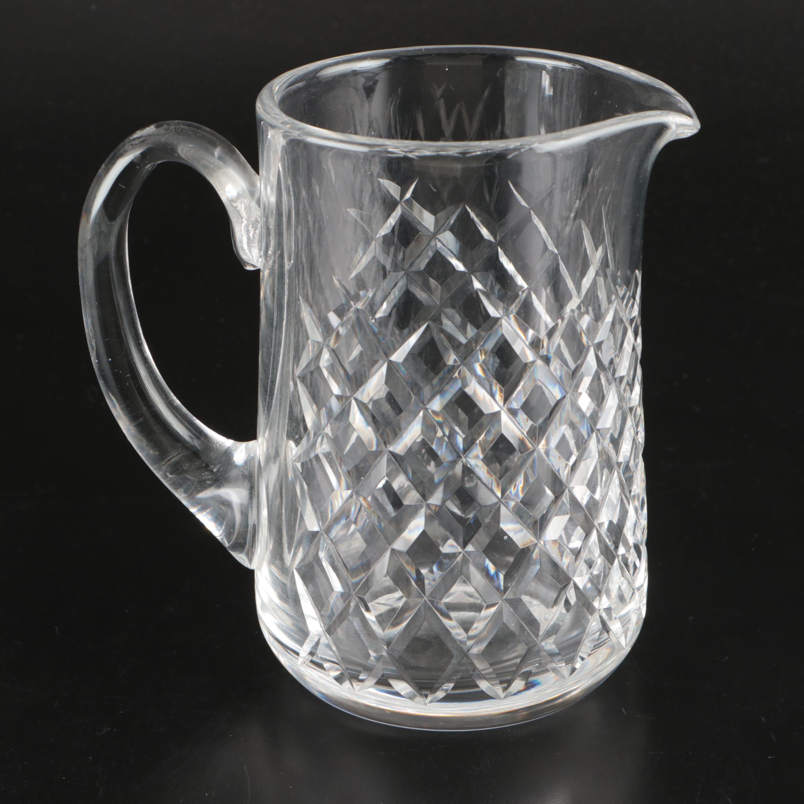 Waterford Crystal Decanter and Pitcher with Other Crystal Creamer and Ashtray