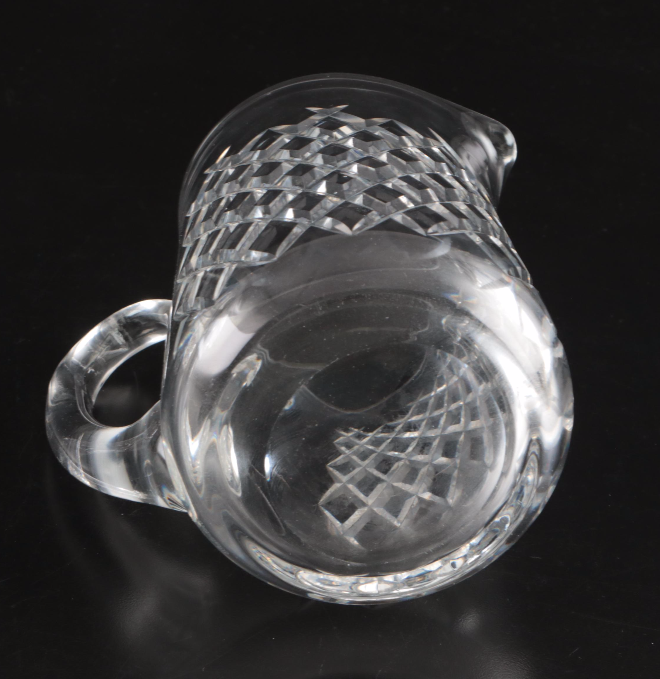 Waterford Crystal Decanter and Pitcher with Other Crystal Creamer and Ashtray