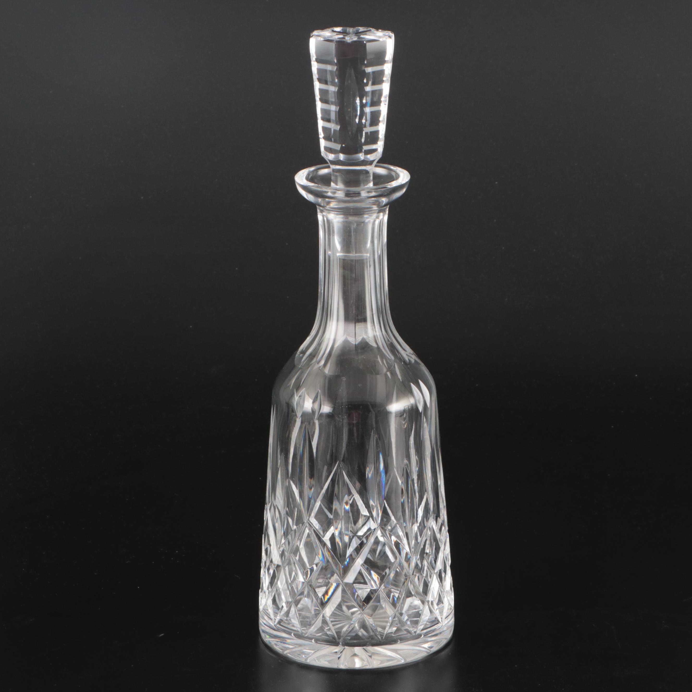 Waterford Crystal Decanter and Pitcher with Other Crystal Creamer and Ashtray