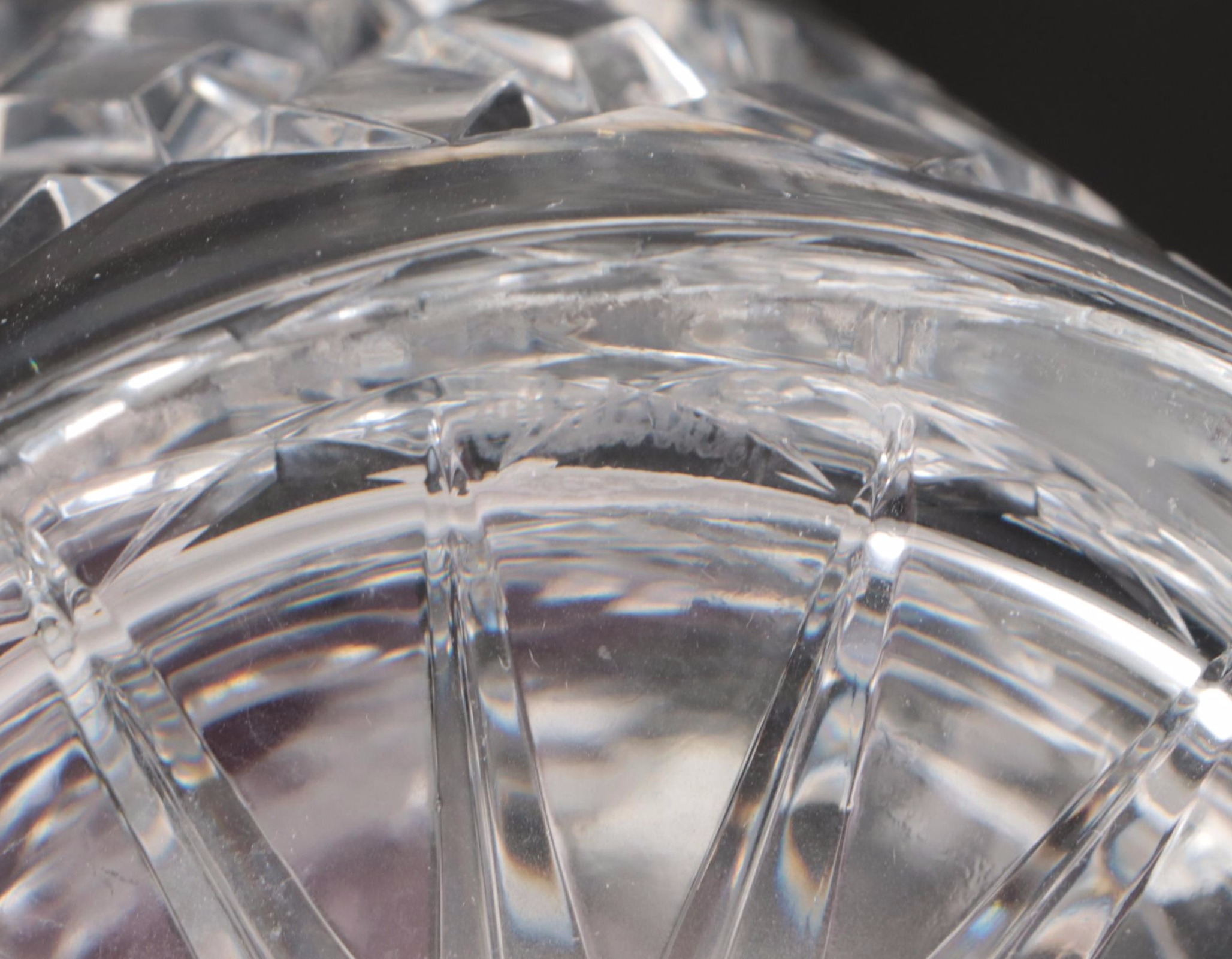 Waterford Crystal Decanter and Pitcher with Other Crystal Creamer and Ashtray