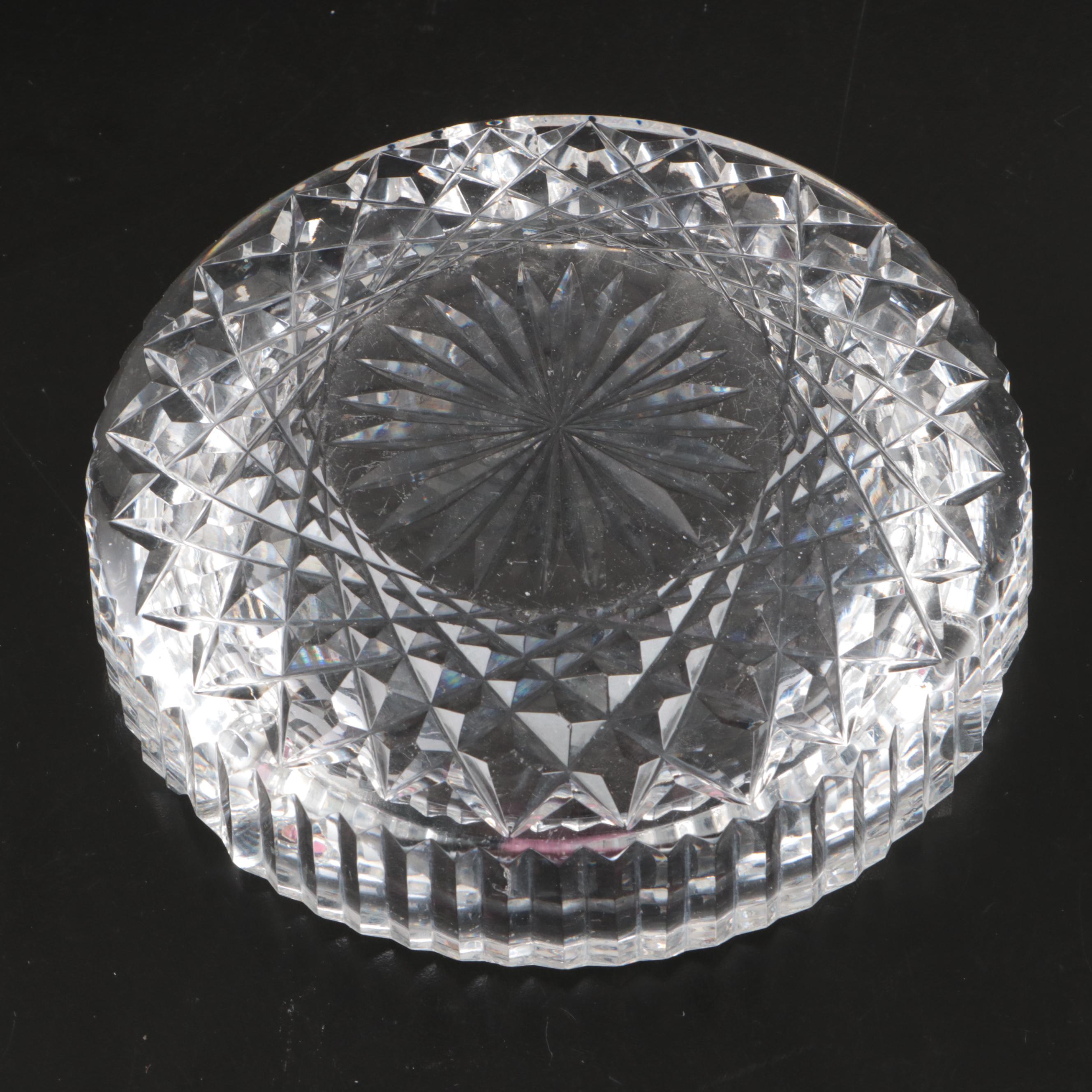 Waterford Crystal Decanter and Pitcher with Other Crystal Creamer and Ashtray
