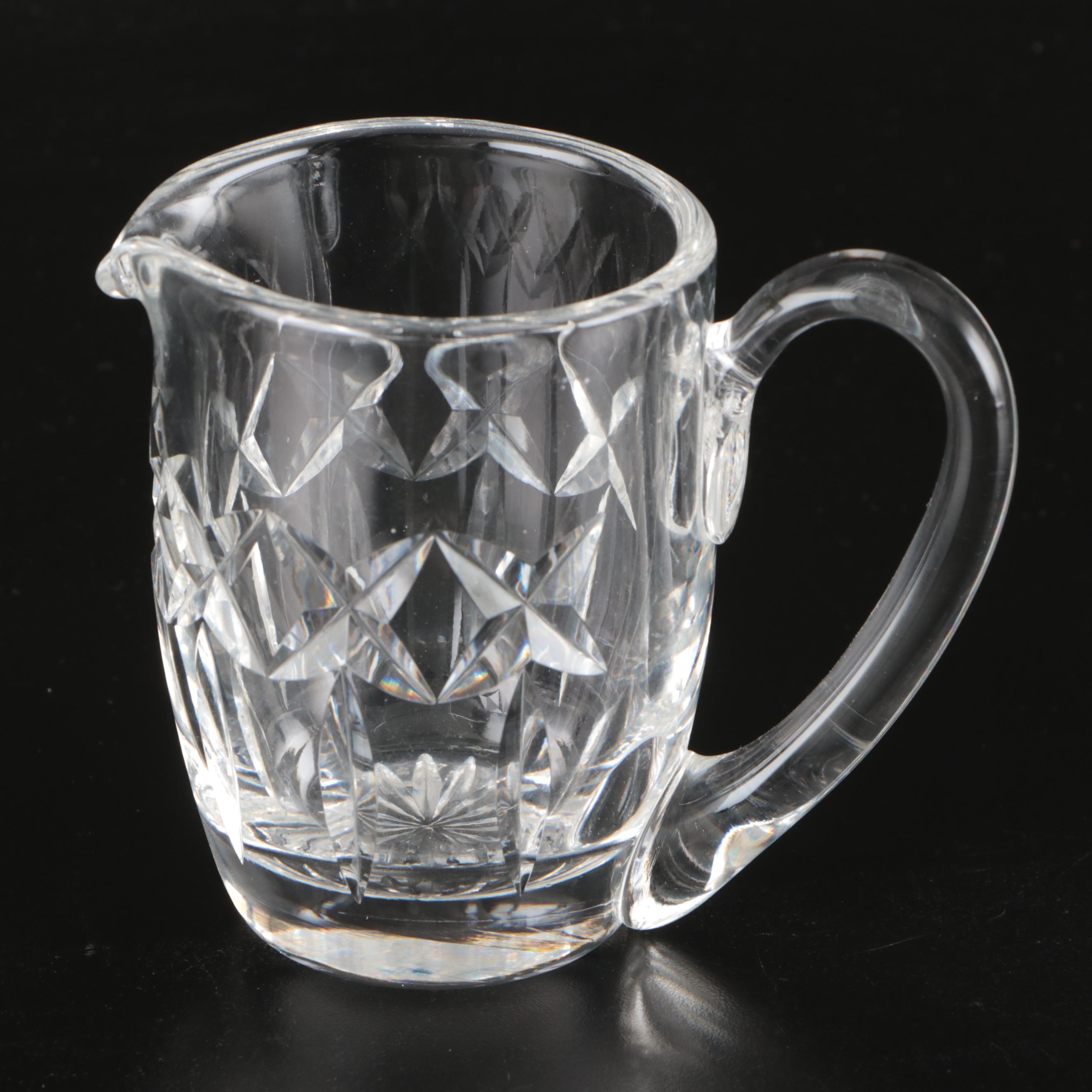 Waterford Crystal Decanter and Pitcher with Other Crystal Creamer and Ashtray