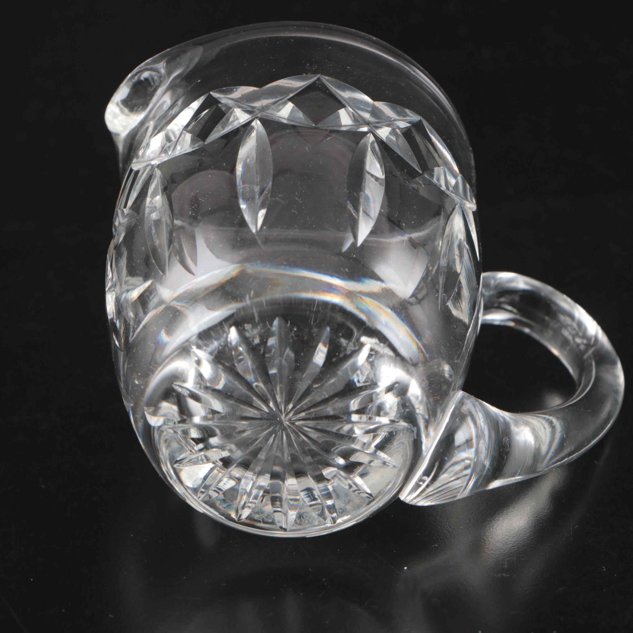 Waterford Crystal Decanter and Pitcher with Other Crystal Creamer and Ashtray
