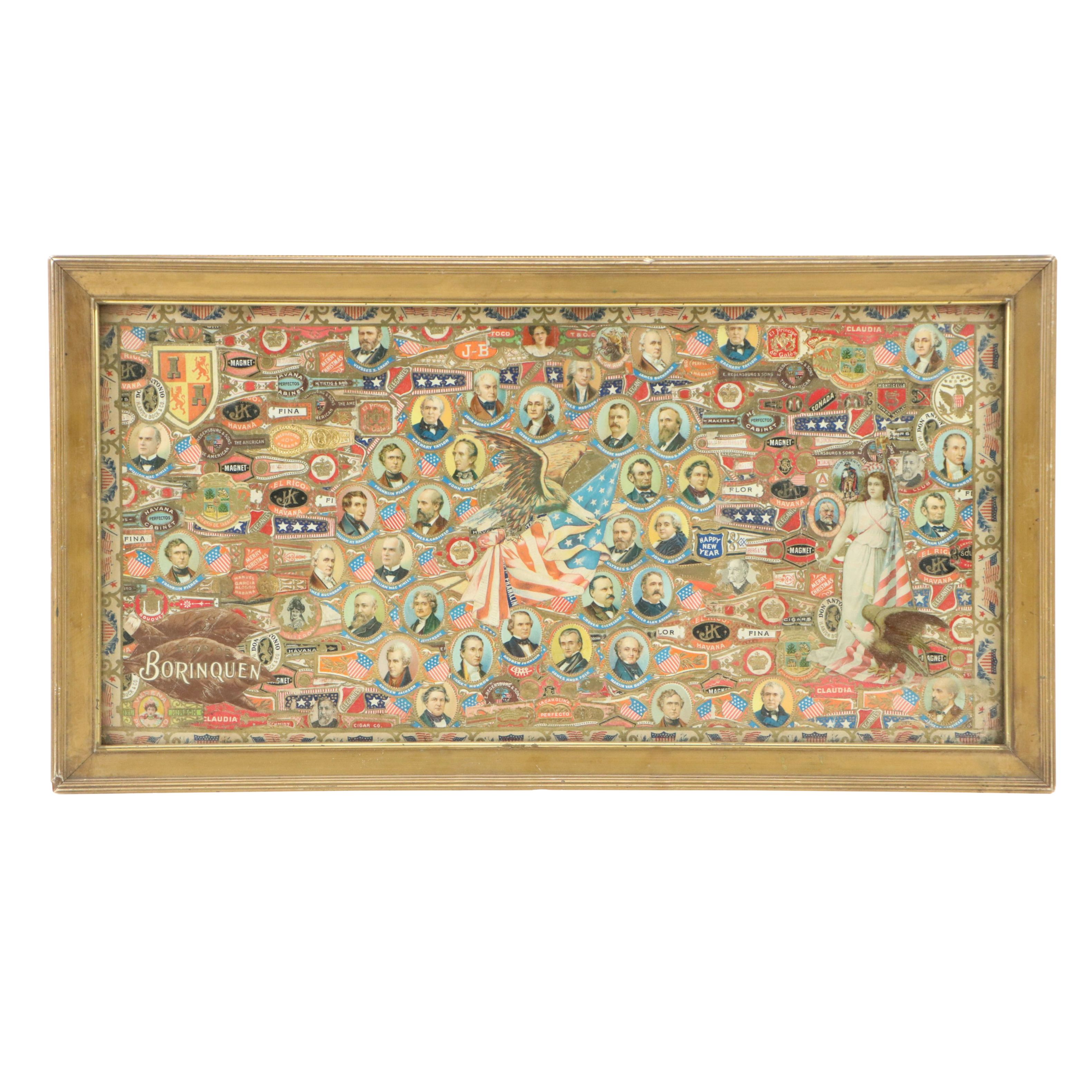 Americana and Cigar Label Collages, Early 20th Century