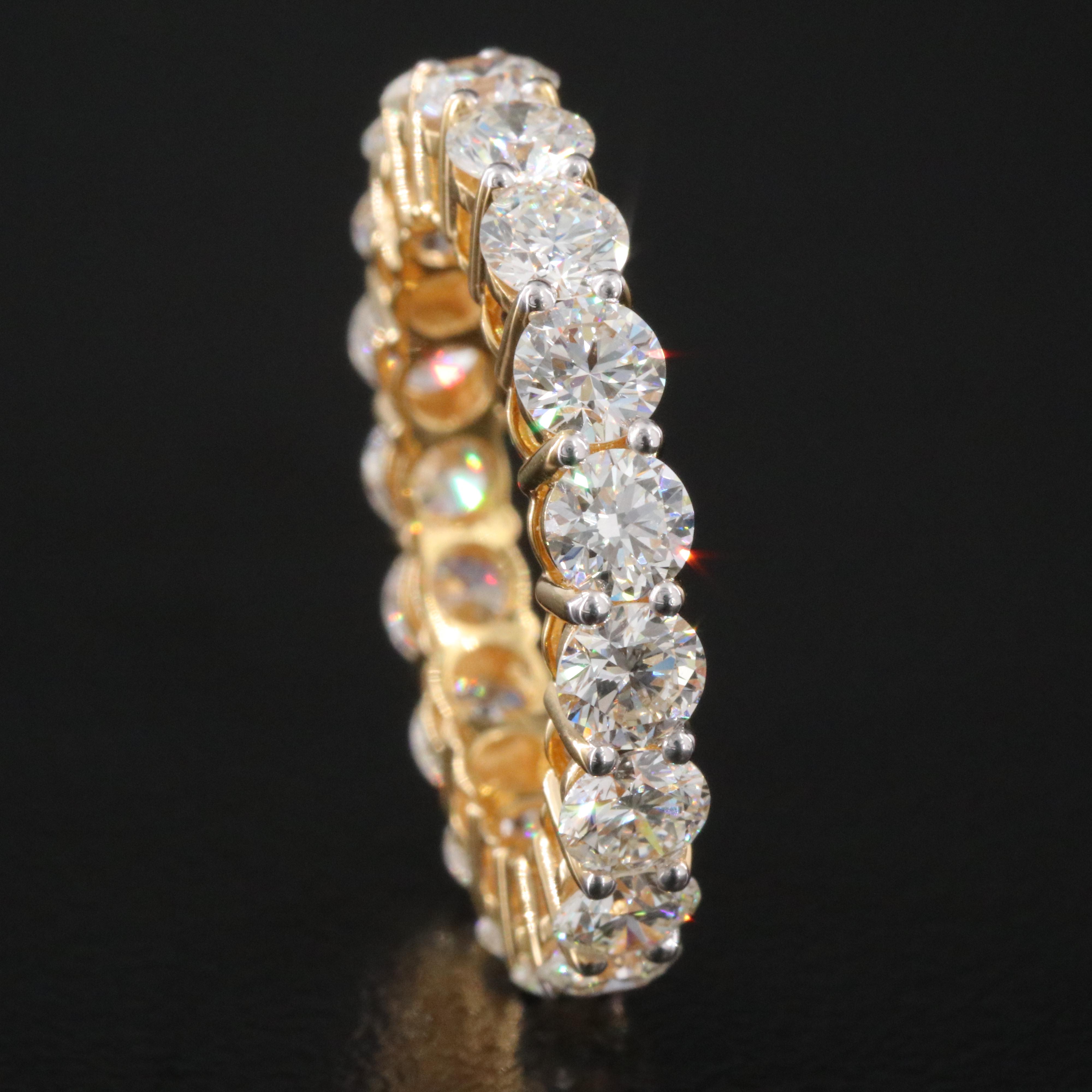 18K 3.98 CTW Diamond Eternity Band with GIA Report
