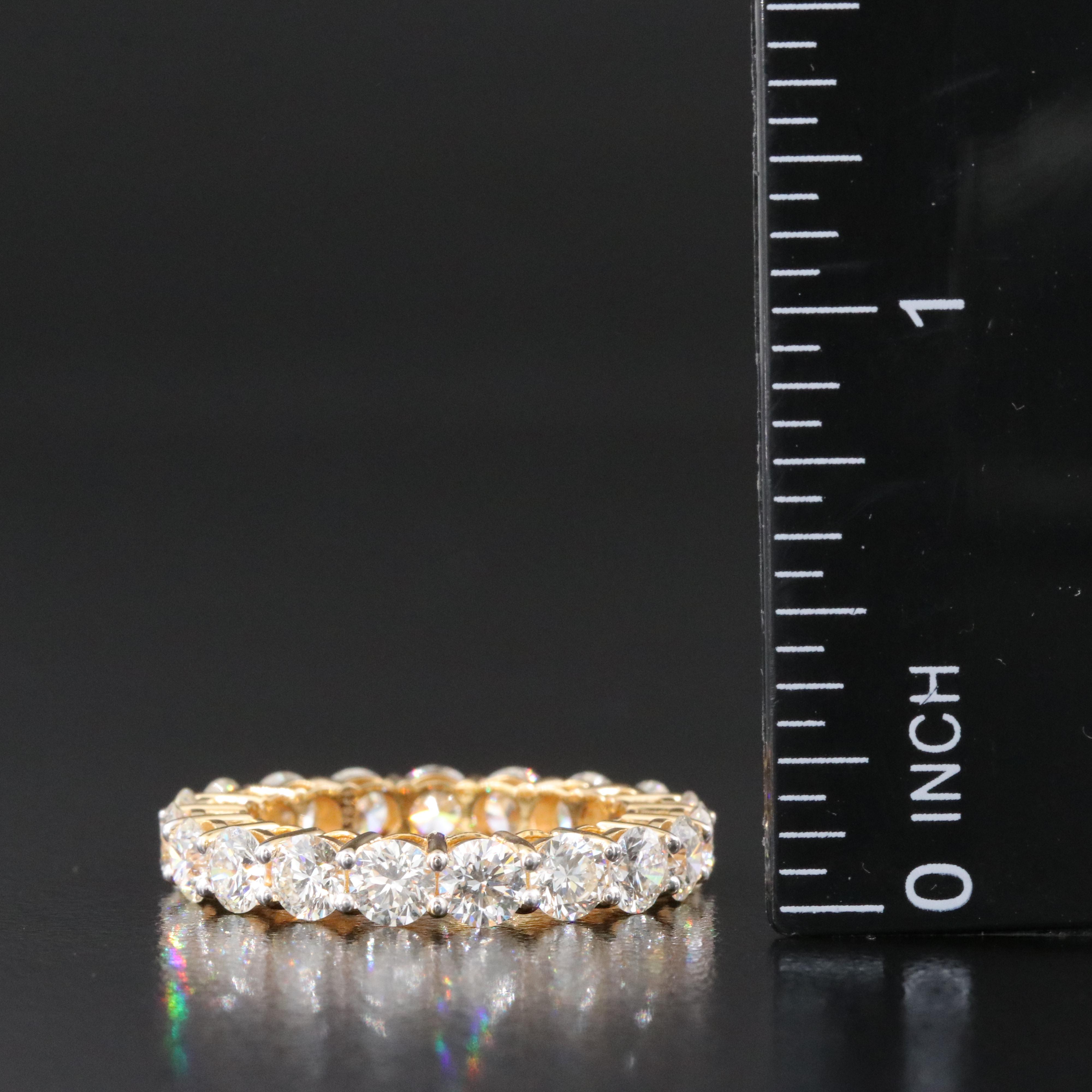 18K 3.98 CTW Diamond Eternity Band with GIA Report