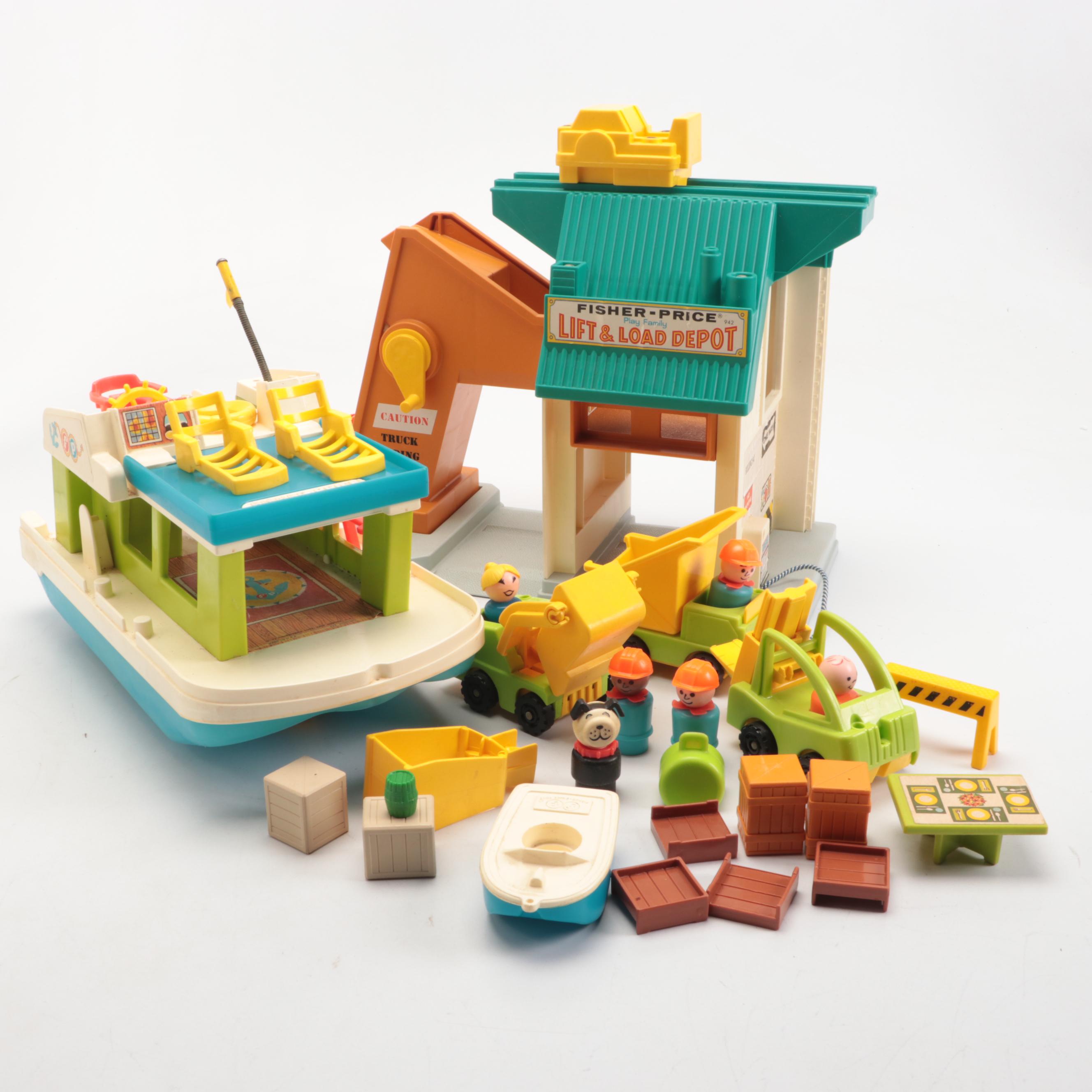 Vintage Fisher-Price Houseboat and Lift & Load Depot Toys