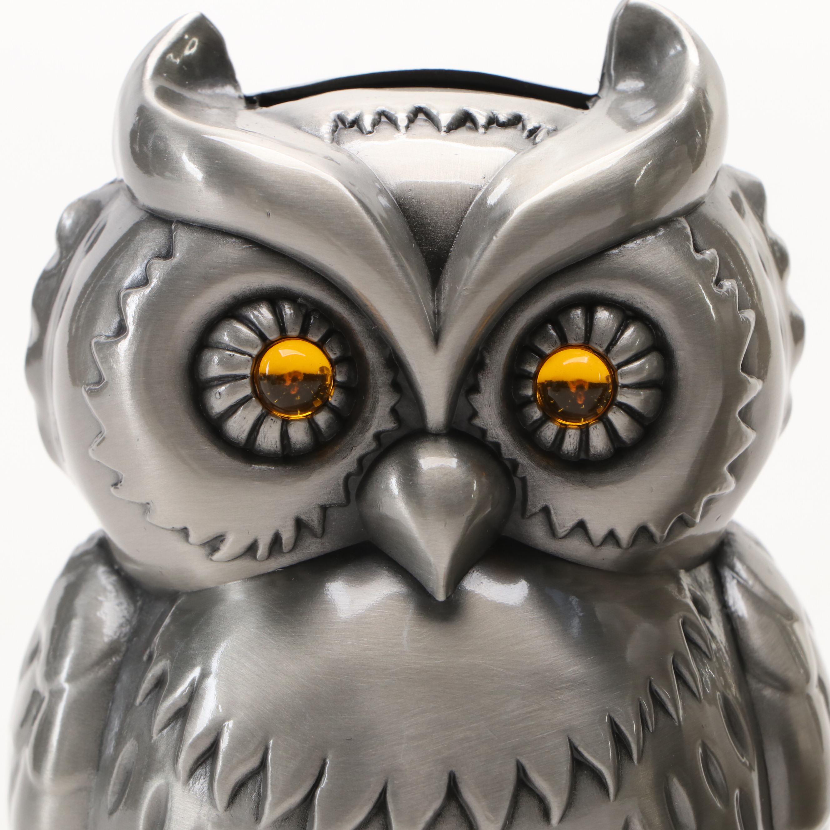 Brushed Metal Frog, Car and Owl Banks