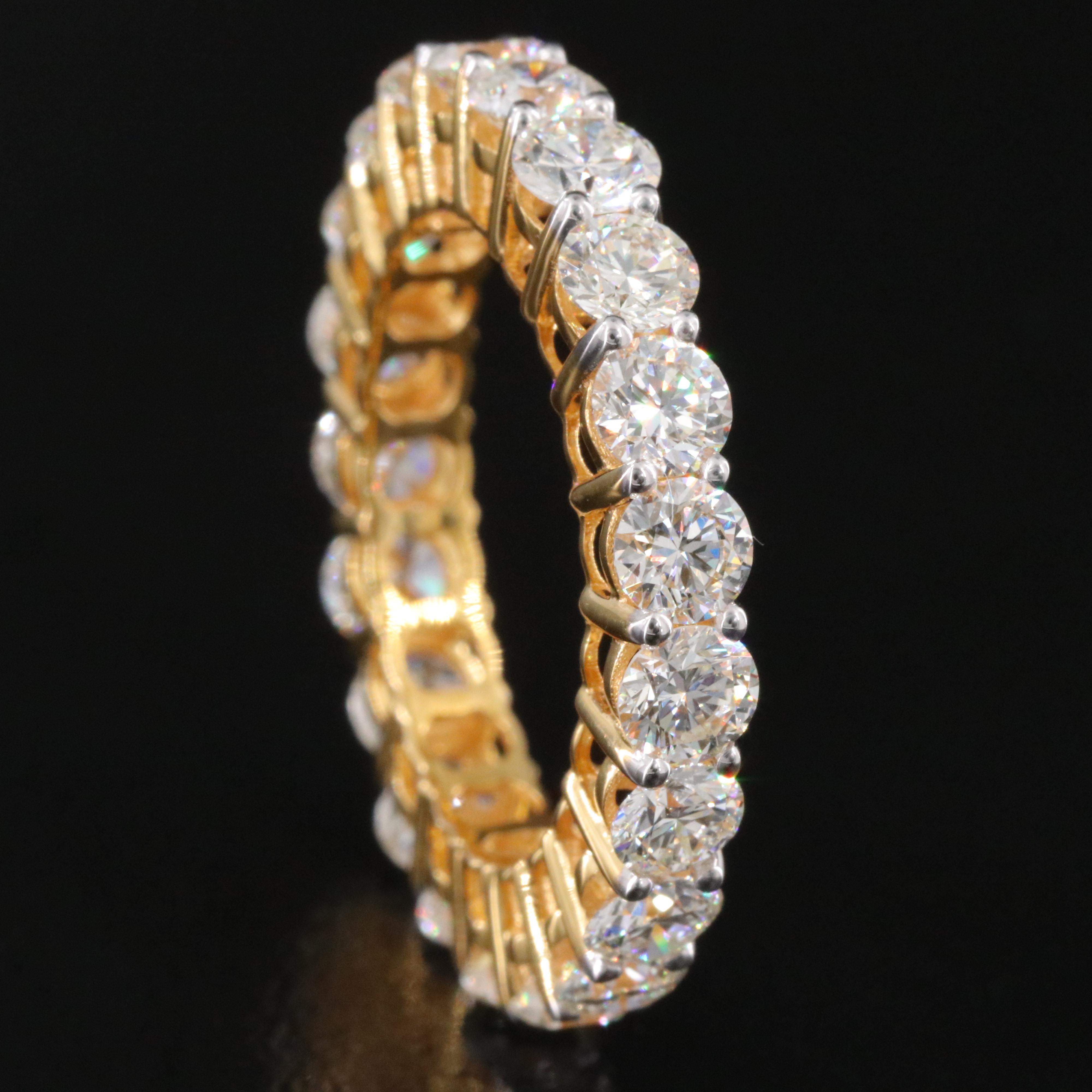 18K 3.77 CTW Diamond Eternity Band with GIA Report