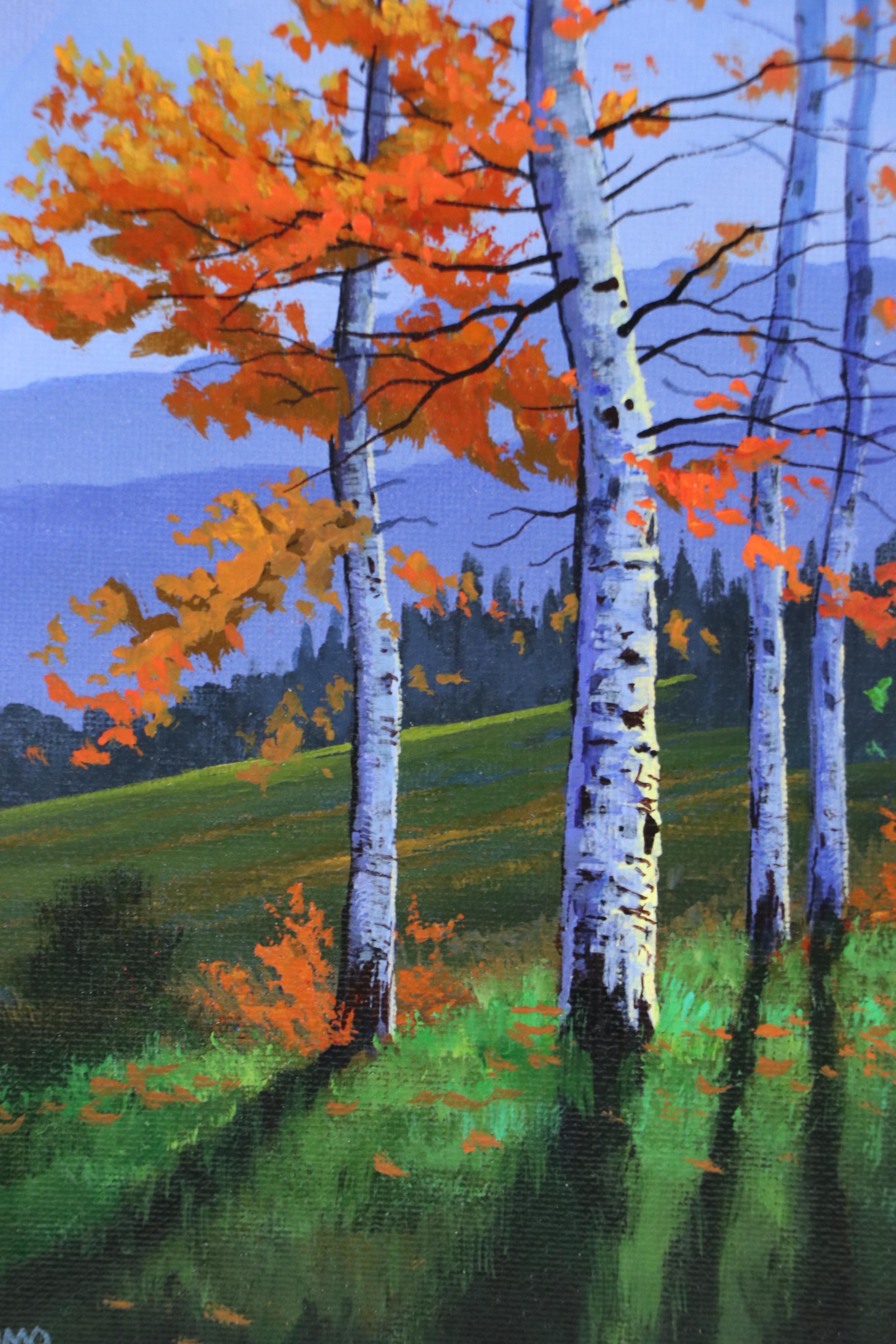 Doug "Bumo" Johnpeer Forest Landscape Oil Painting "Fall Birch,"2025