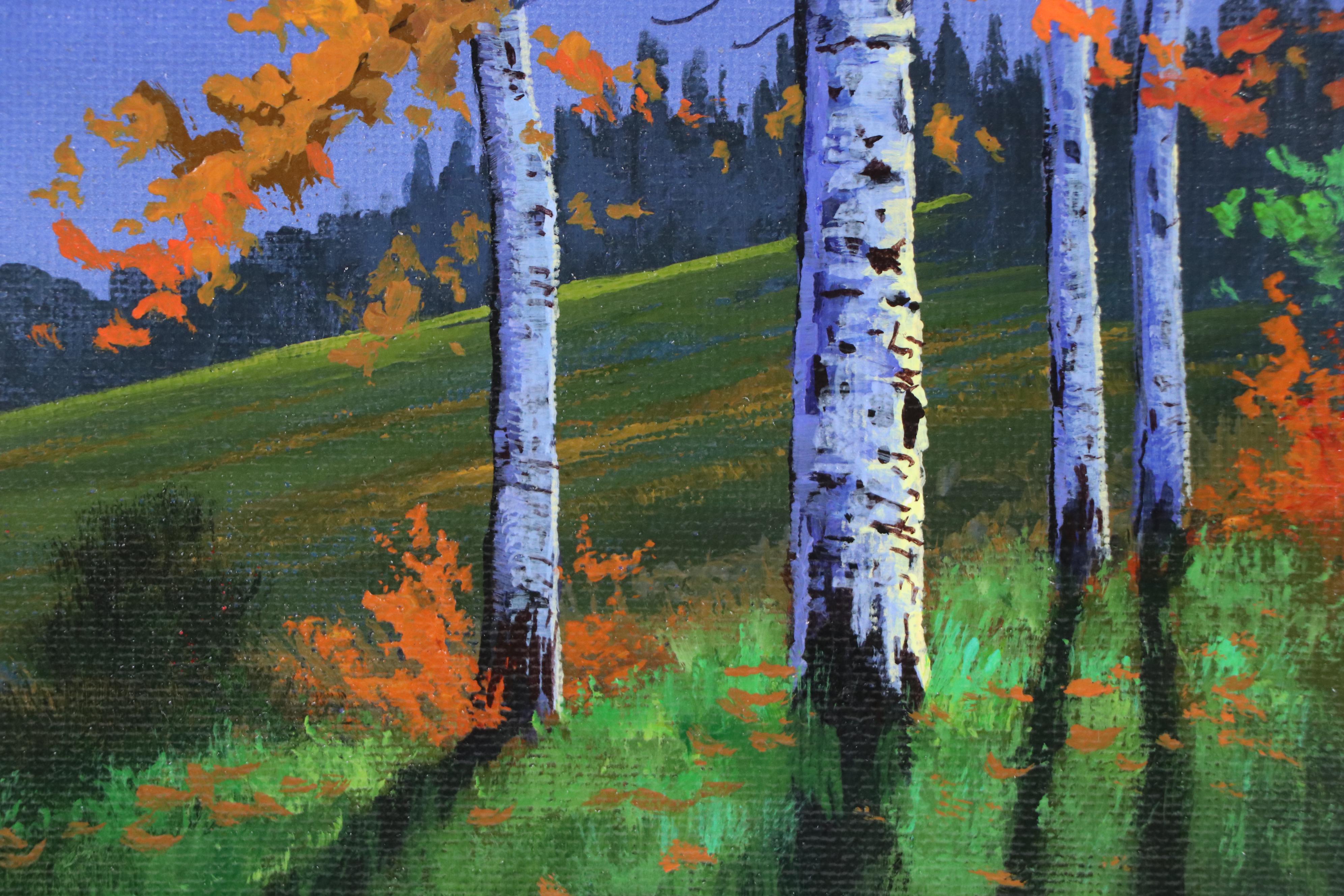 Doug "Bumo" Johnpeer Forest Landscape Oil Painting "Fall Birch,"2025