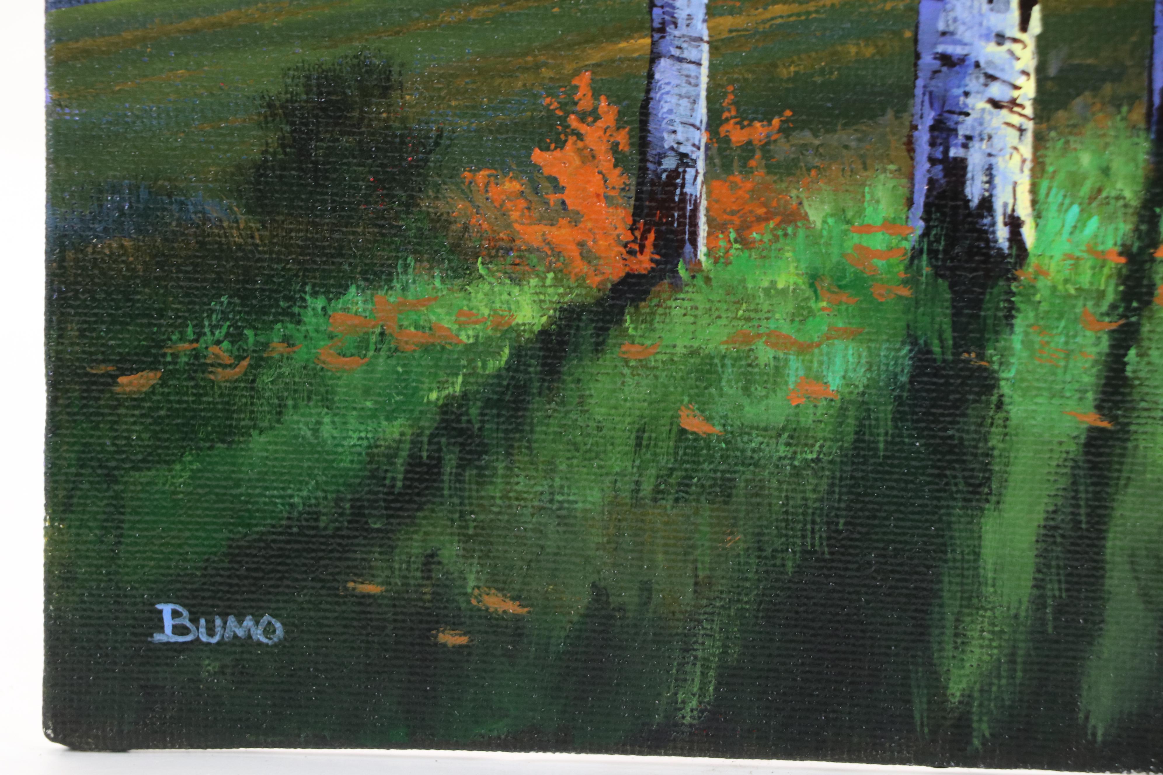 Doug "Bumo" Johnpeer Forest Landscape Oil Painting "Fall Birch,"2025