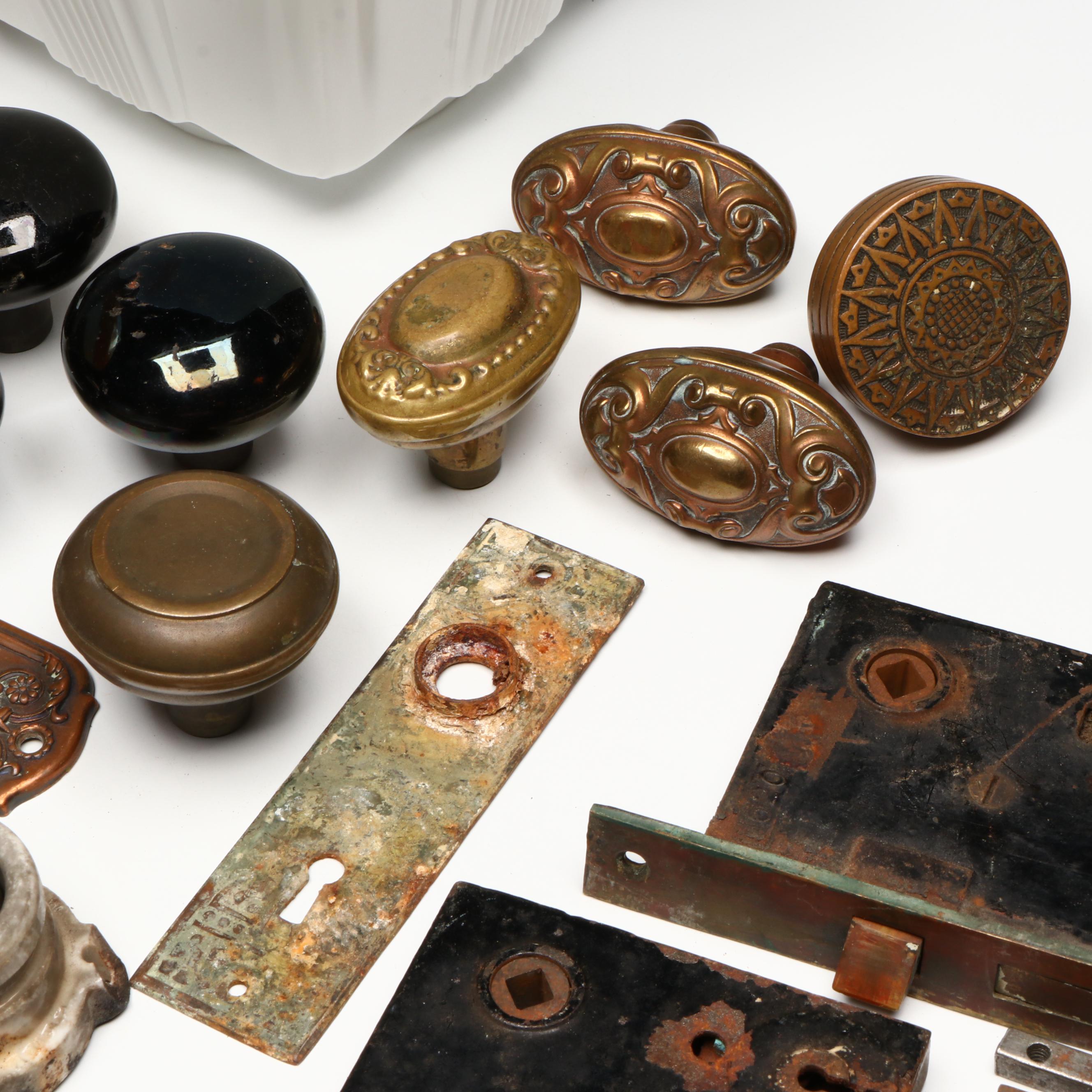 Doorknobs, Hinges and Decorative Hardware with Glass Ceiling Pendant Shades