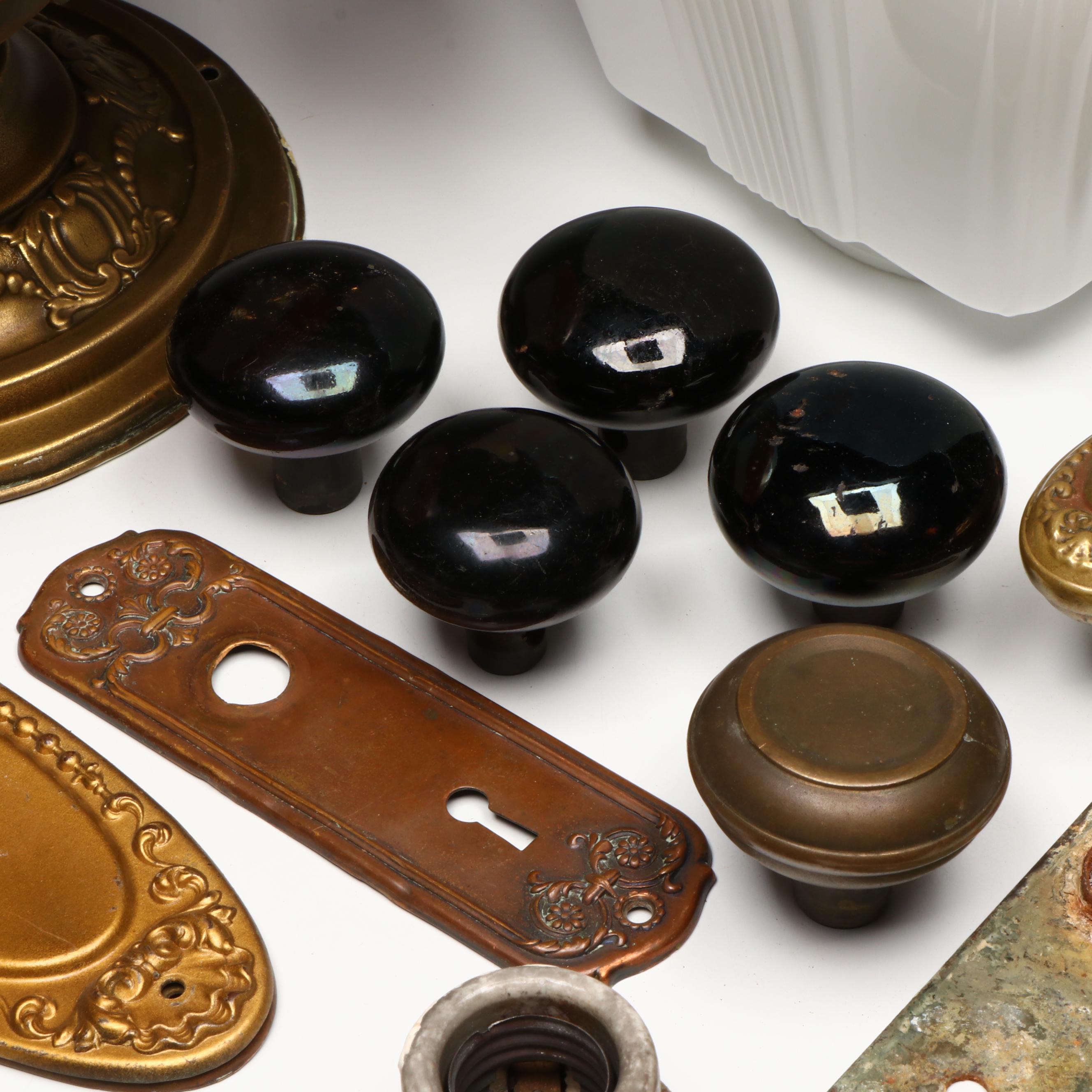 Doorknobs, Hinges and Decorative Hardware with Glass Ceiling Pendant Shades